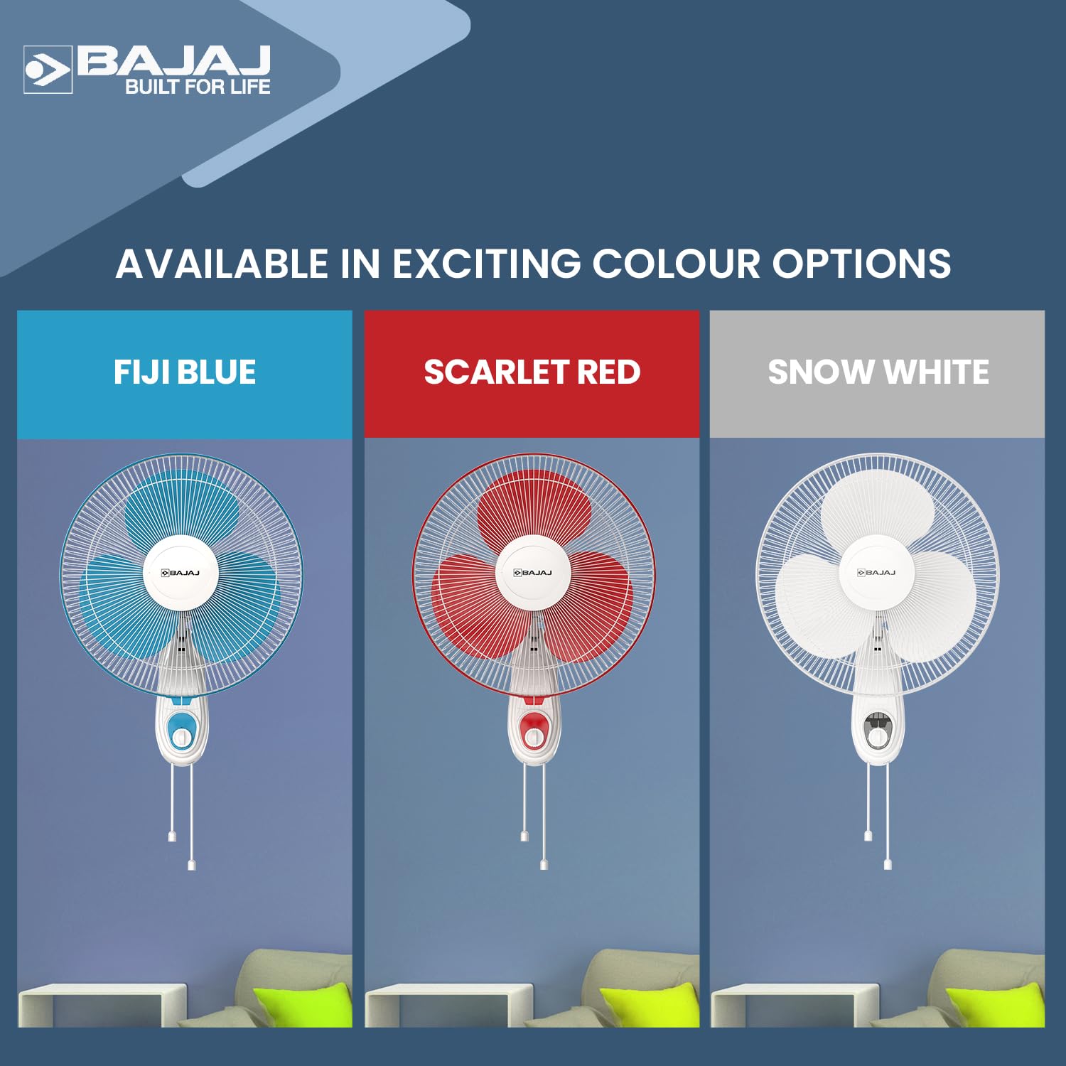 Bajaj Frore Neo 400 MM Wall Mount Fan | Wall Fan For Kitchen & Home | Smooth Oscillation | 100% Copper Motor | High Air Delivery | 3-Speed Control | Rust Free | 2-Yrs Warranty 【White】