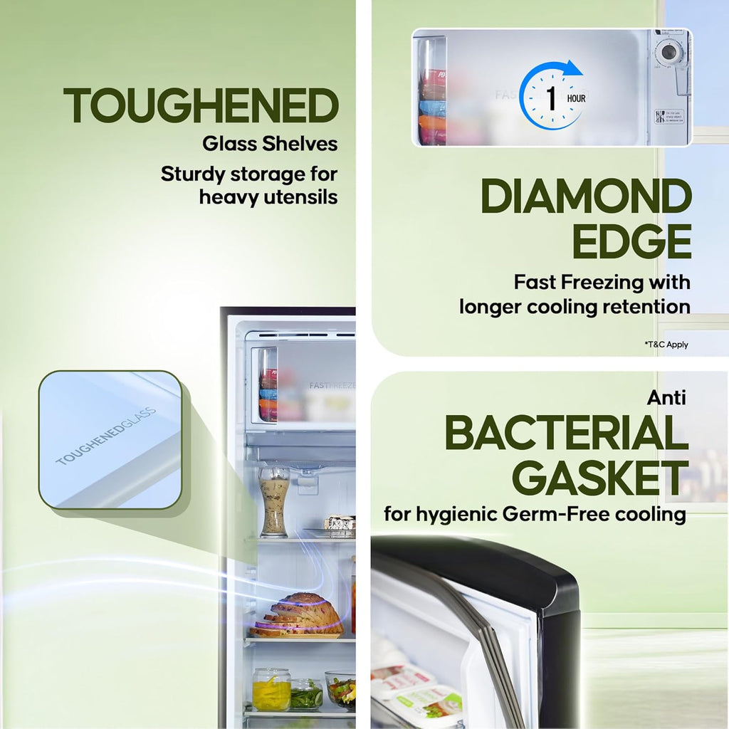 Haier 205 L, 5 Star, Direct-Cool Single Door Refrigerator with Base Stand (HED-215MRB-N, Marine Rose, Base Stand Drawer)