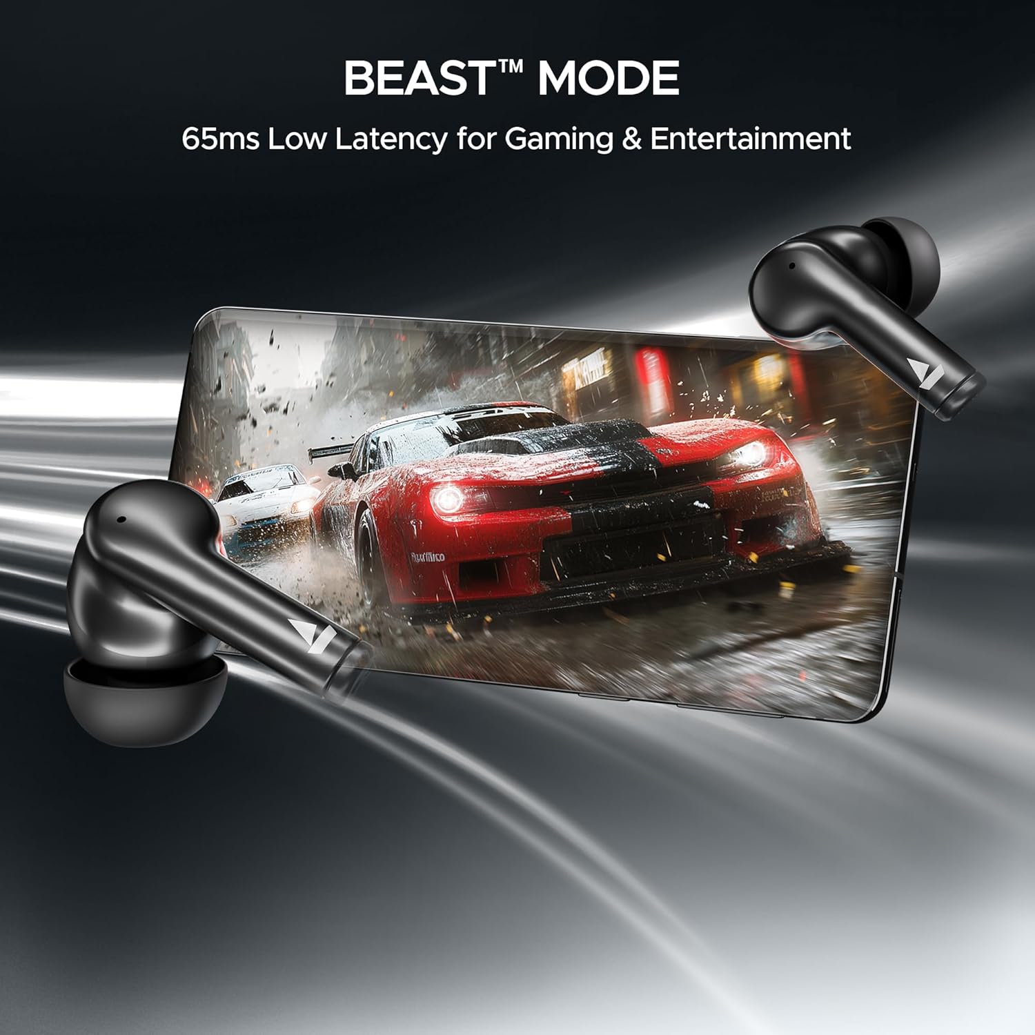 boAt Airdopes 141 Pro Buds, 13mm Drivers, Metallic Finish, 60HRS Battery, 4Mics ENx, Fast Charge, IPX5, v5.3 Bluetooth TWS in Ear Earbuds Wireless Earphones with mic (Obsidian Black)