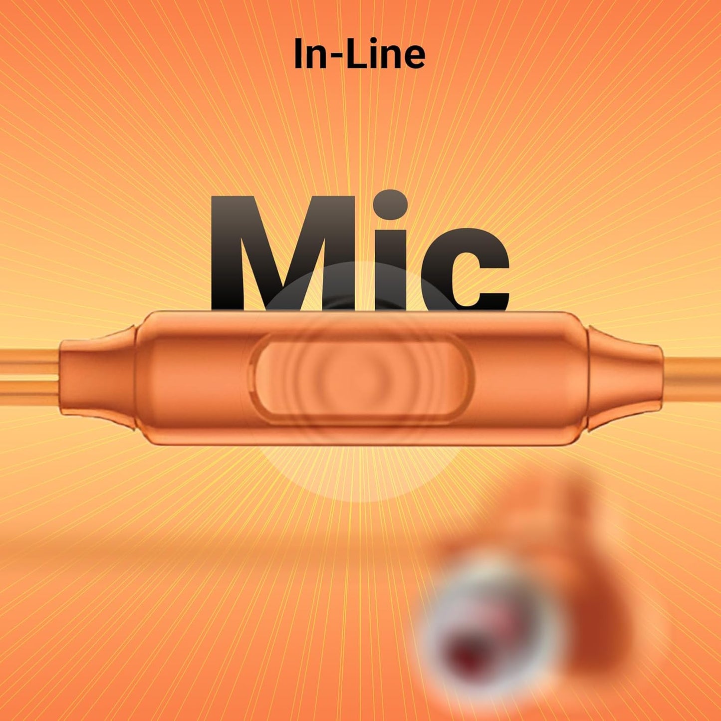 ZEBRONICS Buds 50, 3.5mm, in-Ear, Wired Earphones, in-Line MIC, 10mm Neodymium Bass Drivers, 1.2m Soft Silicon Cable, Magnetic Earbuds, Compatible with Mobile | Tablet | Laptop (Orange)