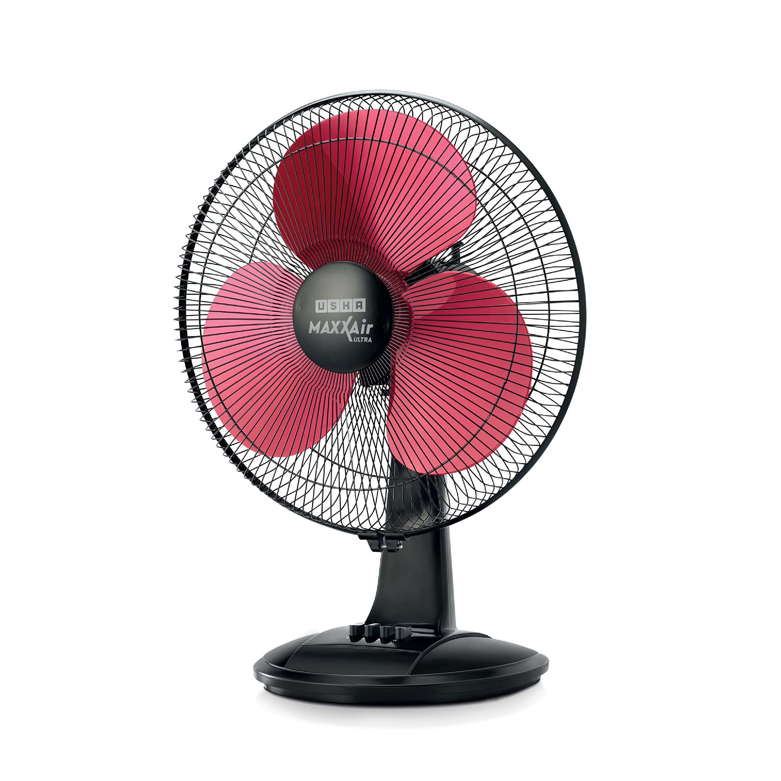 USHA Maxx Air Ultra Table Fan | 400MM Sweep Size | 1350_RPM | Aerodynamic Blade Design for High Air Delivery | Corrosion Protection with Plastic Blades | 3 Speed Settings | Light Blue