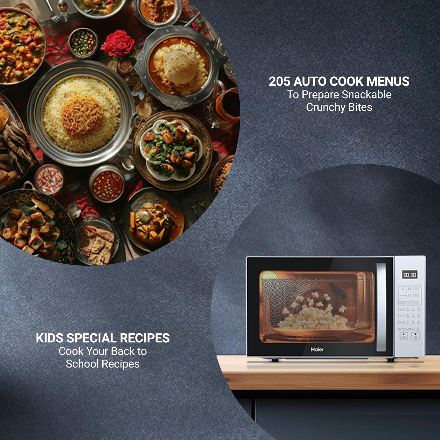 Haier 22L Convection Microwave Oven with KIDS Special Recipes (HIL2201CSSH,Silver)