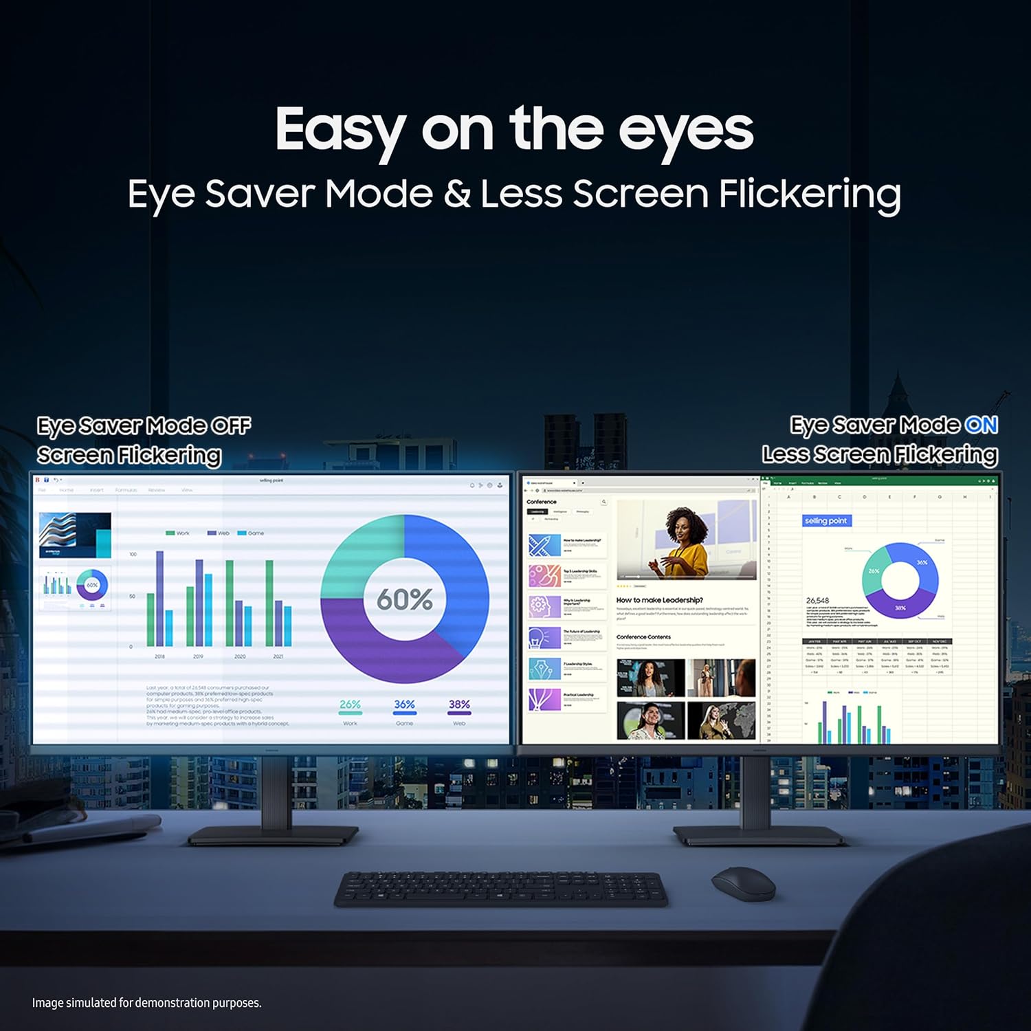 Samsung 24" (60.5 cm) S3 Flat Monitor|Super Slim Borderless Design|IPS Panel|FHD 1920 x 1080|100 Hz|5 ms|Ports-HDMI,VGA|Game Mode|Eye Saver Mode||Wall Mountable|LS24D300GAWXXL|Black