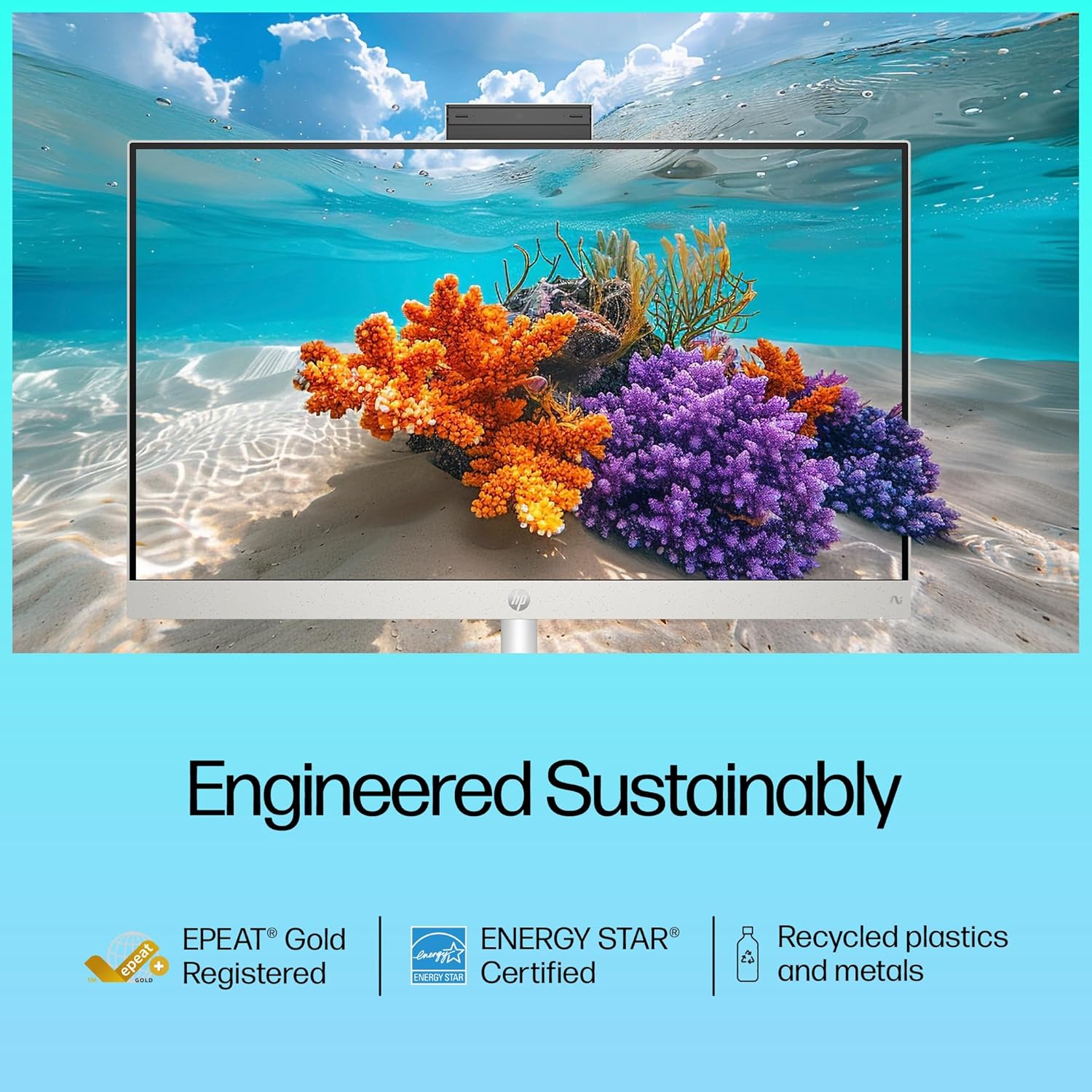 HP Next Gen AI AIO, AMD Ryzen AI 7 350, 50 Tops,(16GB DDR5,1TB SSD) IPS, 300 nits, Anti-Glare, 27inch(68.6cm) FHD, Win 11, Office24, Shell White, 11.9kg, FHD Camera w/Privacy shuttter, 27-ct2073in