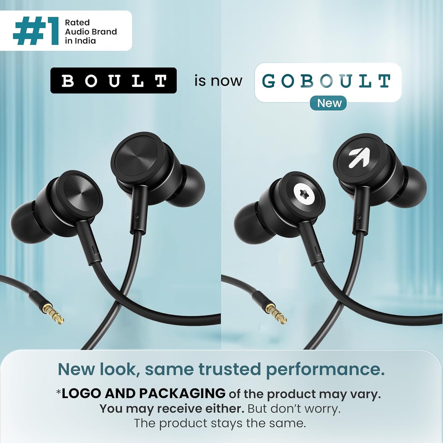 Boult XO Black Wired Earphones with 3.5mm Jack, Extra Bass, 10mm Dynamic Driver, Inline Control, IPX5 Water Resistant, HD Mic, Radial Finish, Earphones Wired Headphones with Mic Earphone