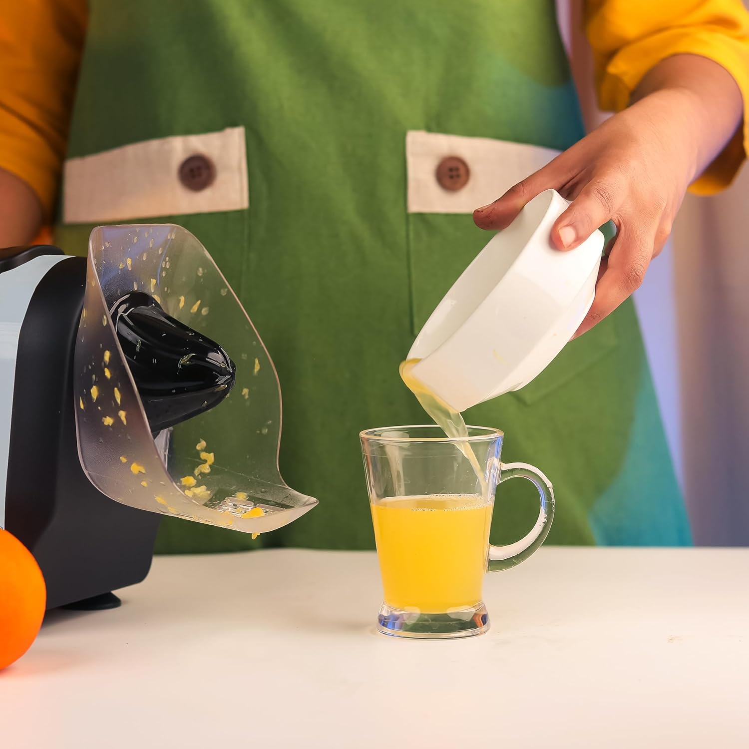 Brewine 2-in-1 Coconut Scraper & Citrus Juicer with Dual Speed Settings, Cooling Fan for Ventilation, Stainless Steel Scraping Blade, Splash Guard, Super Suction Feet for Stability, Blue, 200 Watts