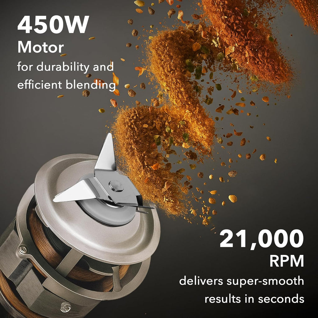 Prestige Nutri-Jet Mixer Grinder with 2 Jars| 450 Watts| Sipper Lid & Additional Cover Lid| ISI Certified| One-Touch Operation, Black
