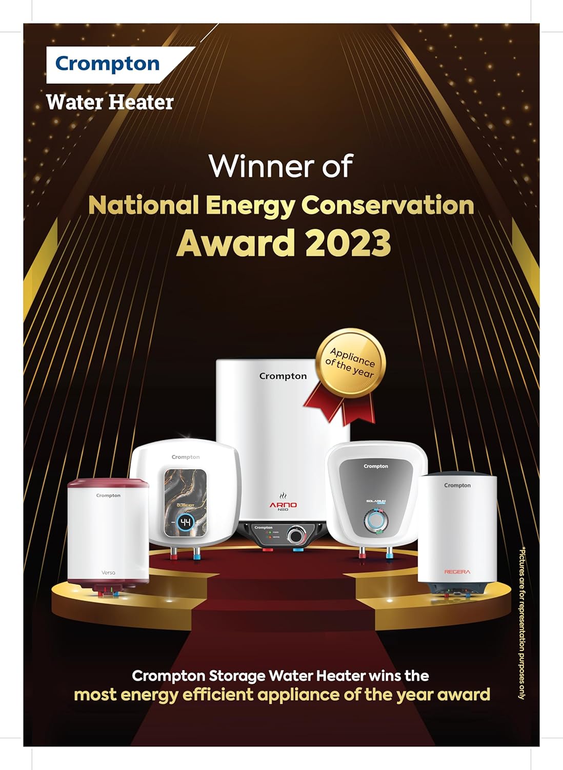 Crompton Arno Neo 15-L 5 Star Rated Storage Water Heater (Geyser) with Advanced 3 Level Safety, National Energy Conservation Award Winner 2023