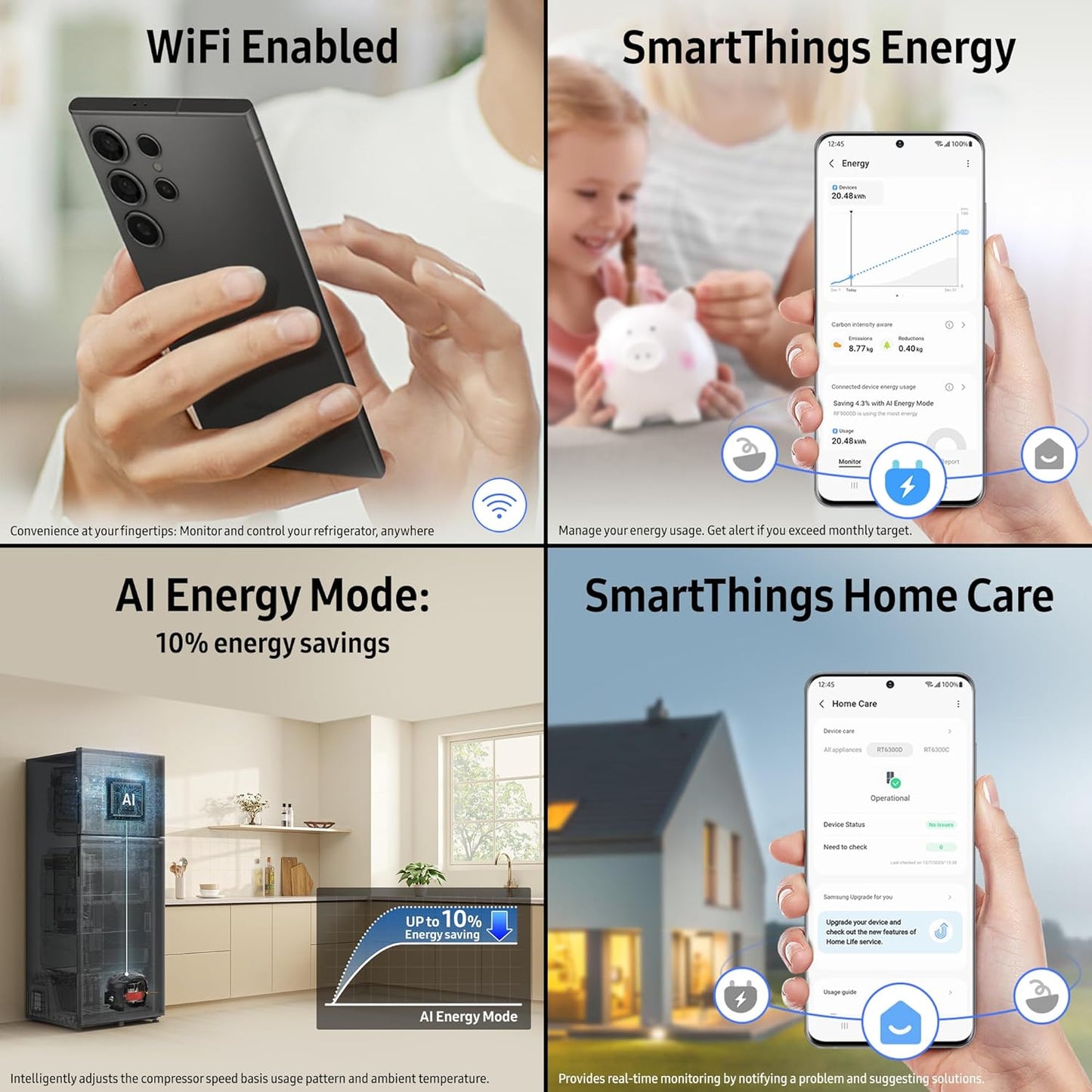 Samsung 330 L, 3 Star, Convertible 5-in-1, Digital Inverter, Frost Free Double Door, WiFi Enabled Bespoke AI Refrigerator (RT34DG5A4DBXHL, Luxe Black)