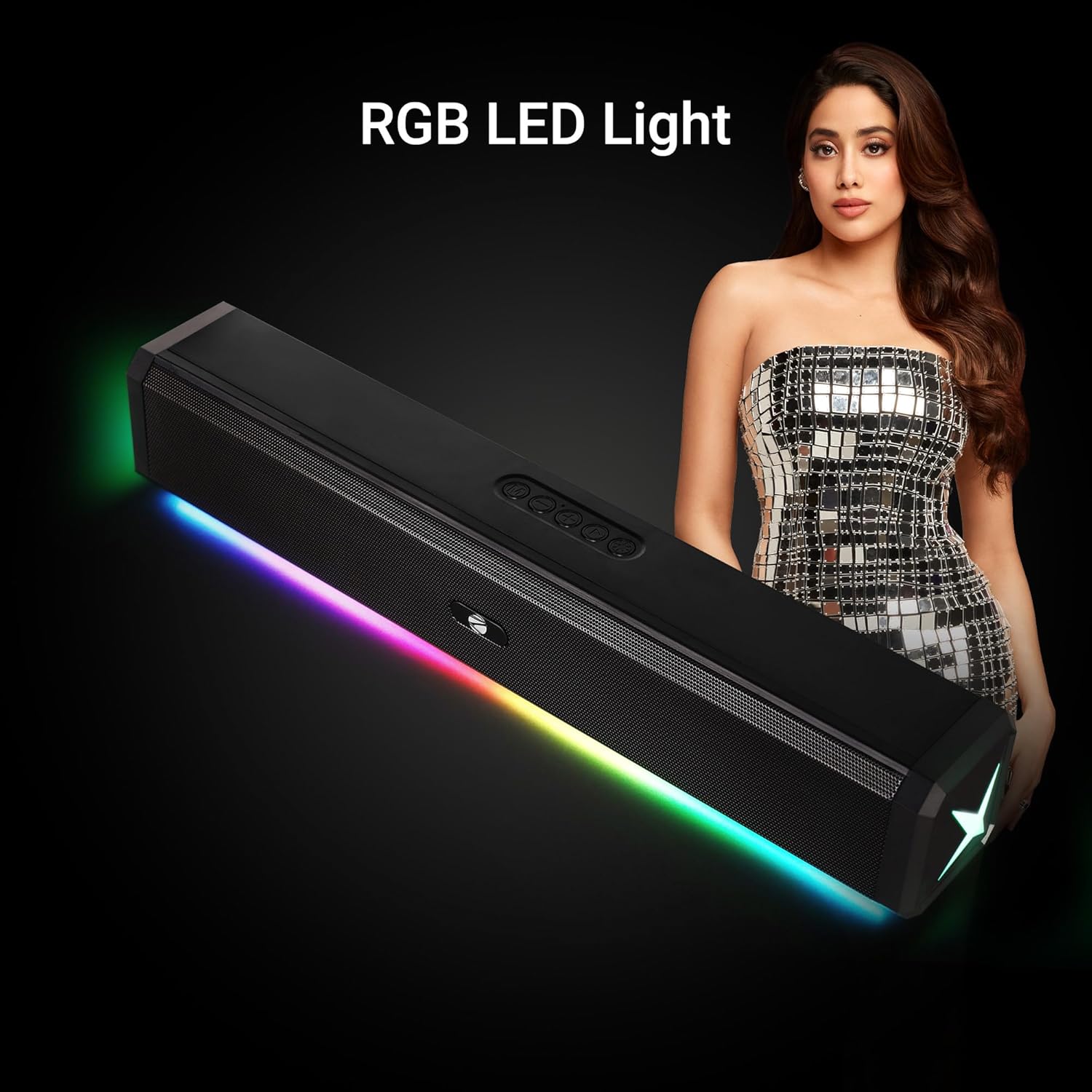 ZEBRONICS VITA BAR 150 Wireless Bluetooth Soundbar, 20W RMS, 2.0 Channel, Dual (52mm Driver & Passive Radiator), Upto 8 Hours Playback, Built in Battery, BTv5.3 | USB | mSD | AUX | | TWS, RGB LED