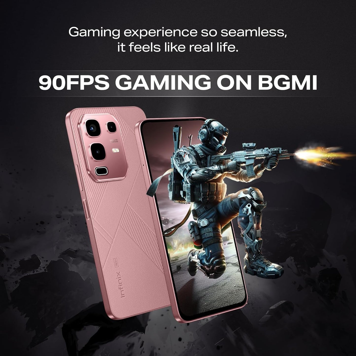 Infinix Note 50x 5G+ (Sunset Spice Pink, 8GB RAM, 128GB Storage) | MediaTek D7300 Ultimate | 90FPS BGMI Gaming | 5500mAH Battery with 45W FastCharge | 650K+ AnTuTu AI