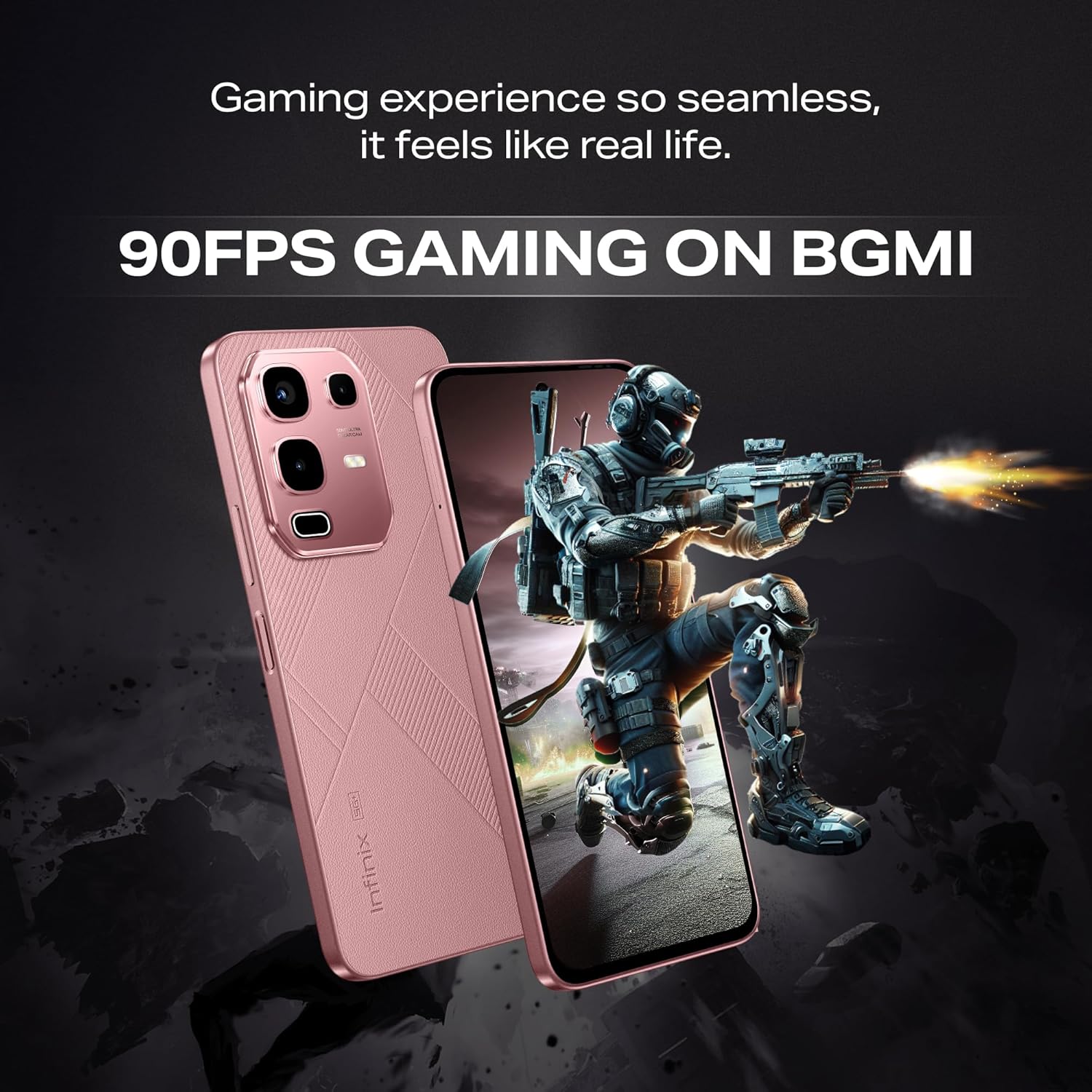 Infinix Note 50x 5G+ (Sunset Spice Pink, 8GB RAM, 128GB Storage) | MediaTek D7300 Ultimate | 90FPS BGMI Gaming | 5500mAH Battery with 45W FastCharge | 650K+ AnTuTu AI