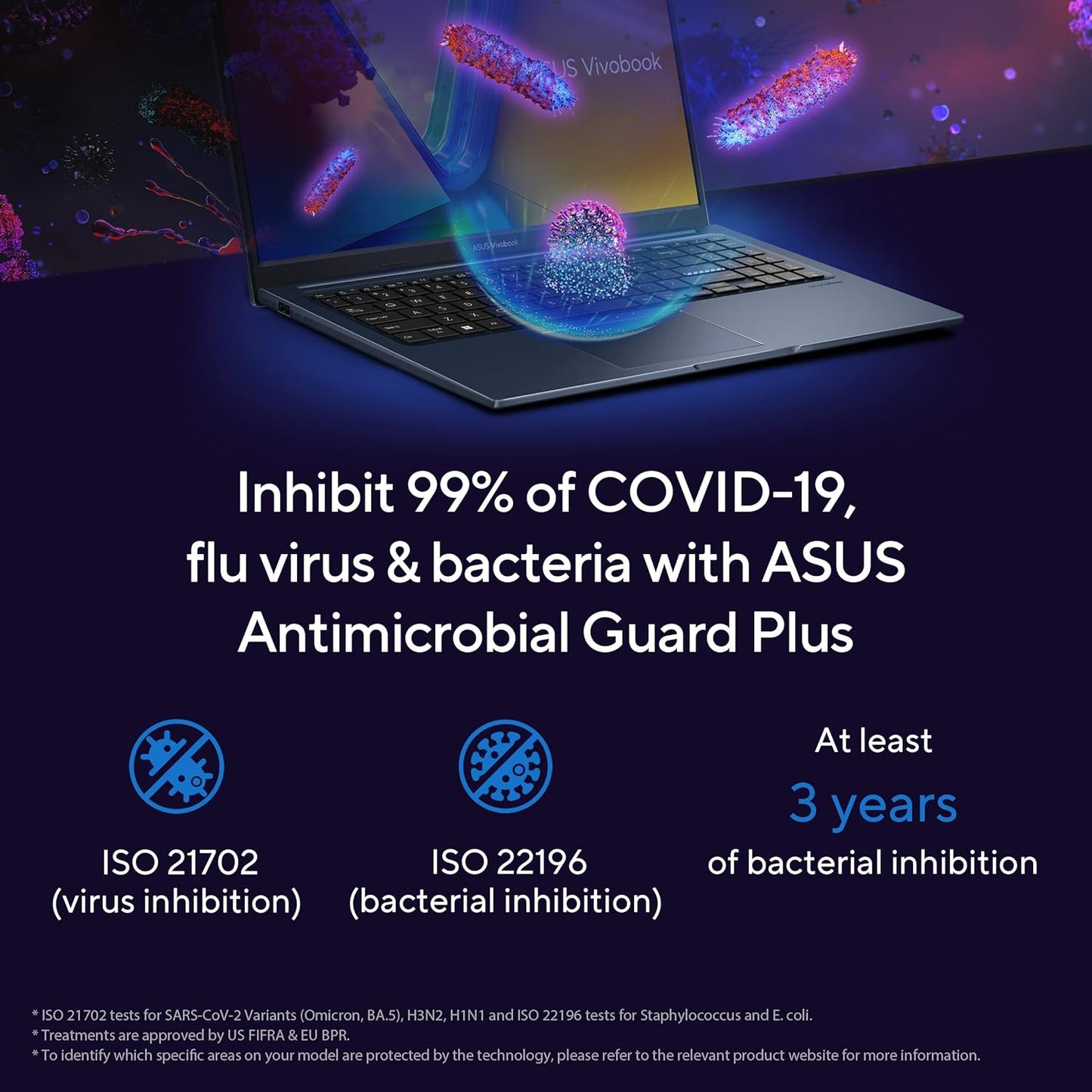 ASUS Vivobook 15, 15.6" FHD (1920 x 1080), Intel Core i3-1315U, (8GB RAM/512GB SSD/Intel UHD iGPU/Windows 11/M365 Basic (1Year)*/Office Home 2024/Quiet Blue/1.7 Kg), X1504VA-NJ3321WS