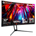 ZEBRONICS N32A 32"(80 cm) 1500R Curved Gaming Monitor, QHD 2560x1440, Antiglare, 300Nits, 180Hz, 1ms MPRT, HDR10, 99% sRGB | 92% DCI-P3, Adaptive Sync, 2 x DP | 2 x HDMI | 1 x 3.5mm