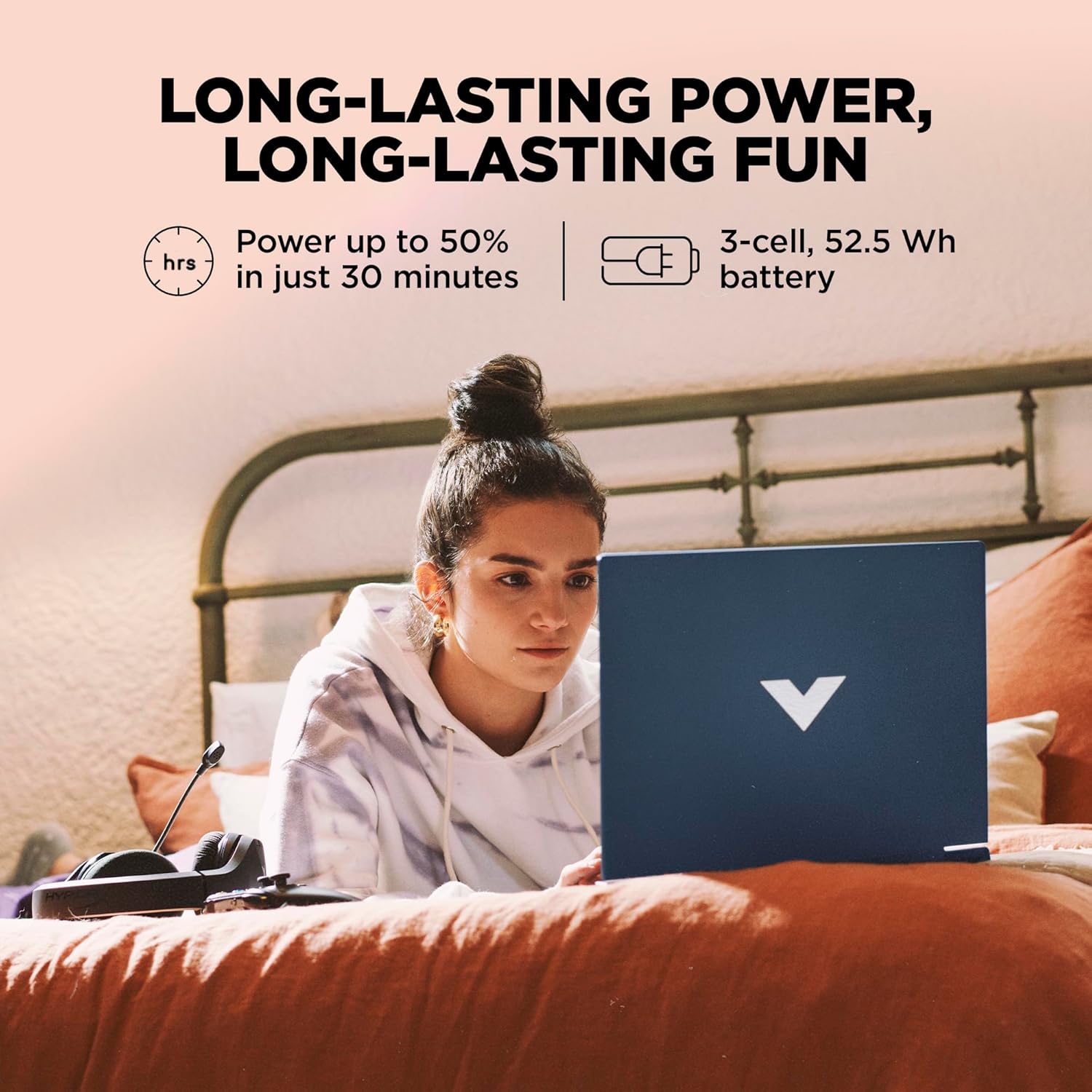 HP Smartchoice Victus, 13th Gen Intel Core i5-13420H Processor, 4GB RTX 3050, Upgrade(Upto 32GB) 16GB DDR4, 512GB SSD, FHD, 144Hz, IPS, 15.6’’/39.6cm, Win11, Office24, Blue, 2.29kg, fa2190TX Laptop