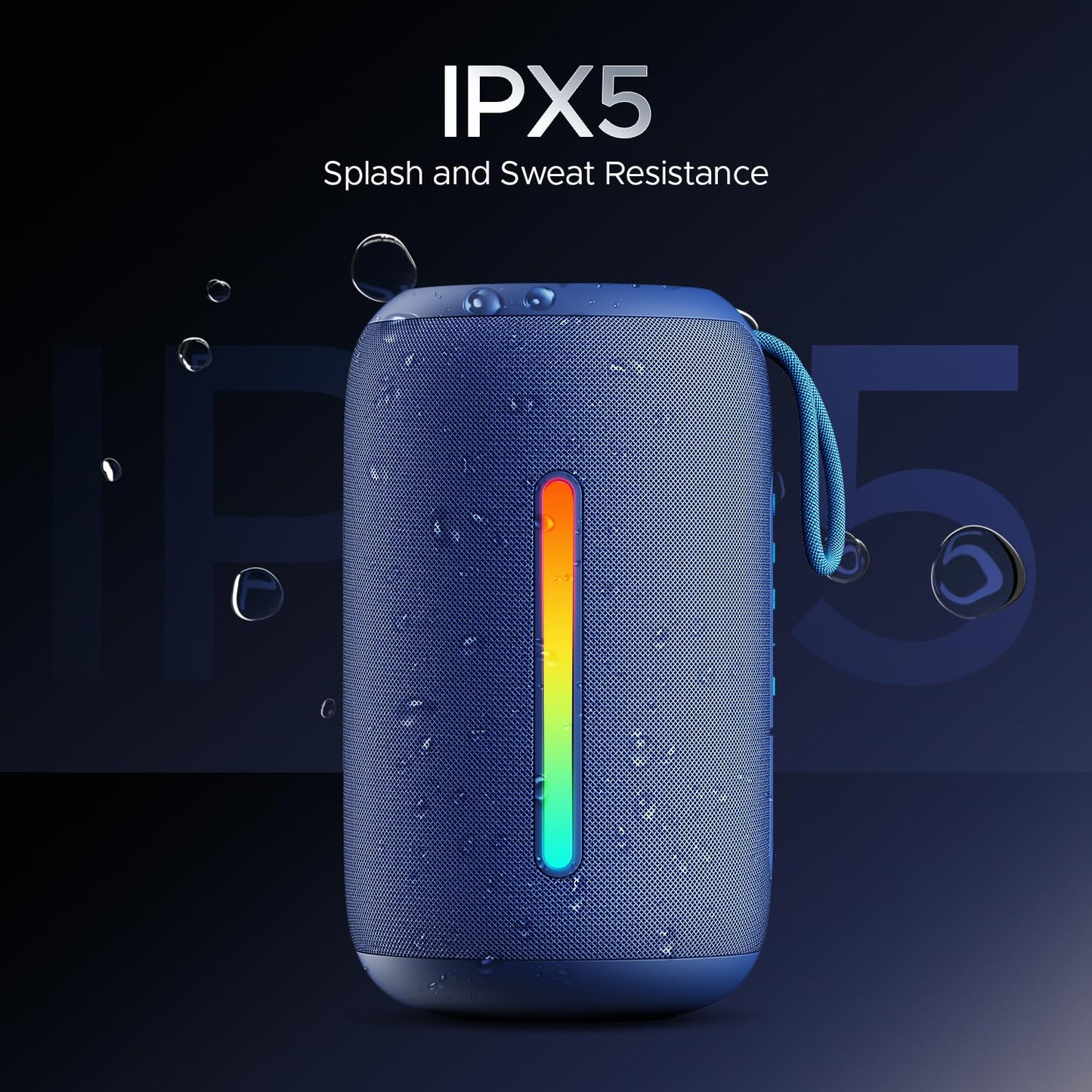 boAt Stone 352 Pro/Stone 358 Pro w/ 14W Signature Sound, Up to 12 Hours Playback, RGB LEDs, TWS Feature, Built-in Mic, BTv5.3, AUX Port, IPX5 & Type-C Interface Bluetooth Speaker(Vibing Blue)