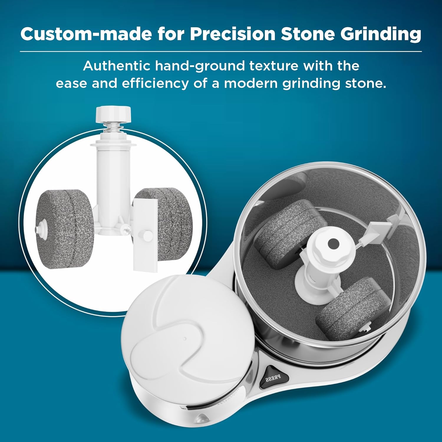 Butterfly Smart 2 Litres Table-Top Wet Grinder|150 Watts|Shockproof ABS Body| Coconut Scrapper Attachment|2 stones with 4-Way Grinding| Stainless Steel Drum | 2 Years Manufacturer's Warranty | White