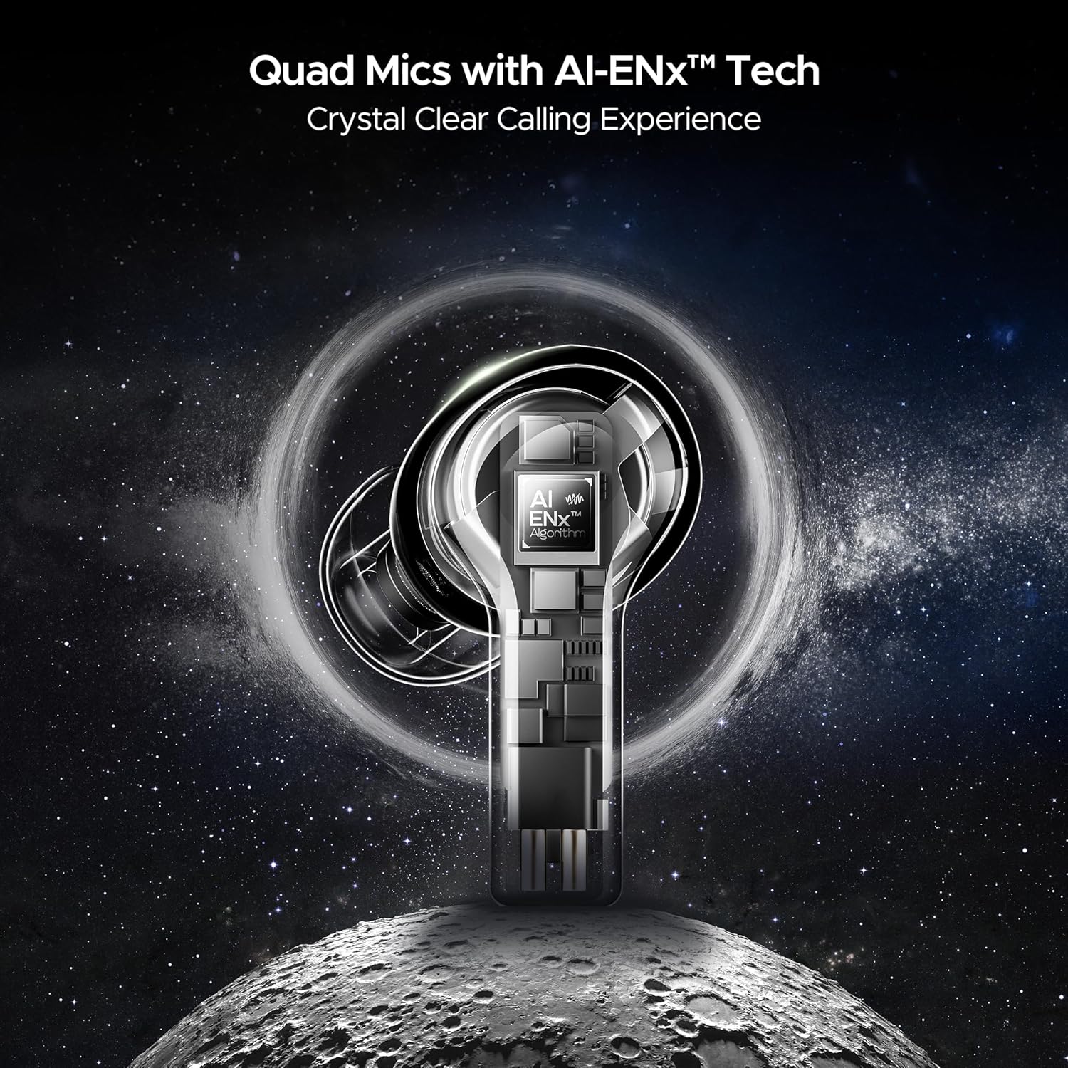 boAt Nirvana Space, 360º Spatial Audio, Active Noise Cancellation (~32dB), 100Hrs Battery,4Mics ENx, Fast Charge, v5.3 Bluetooth Earbuds, TWS Ear Buds Wireless Earphones with mic (Cosmic Black)