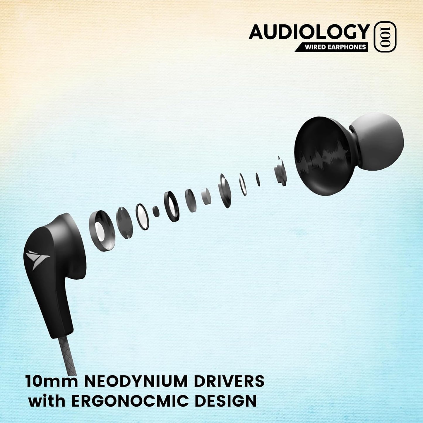 MOZU Audiology 100 Type C Earphone/Headphone with mic Rugged Wire Wide Compatibility Earphone (Fossil Grey)