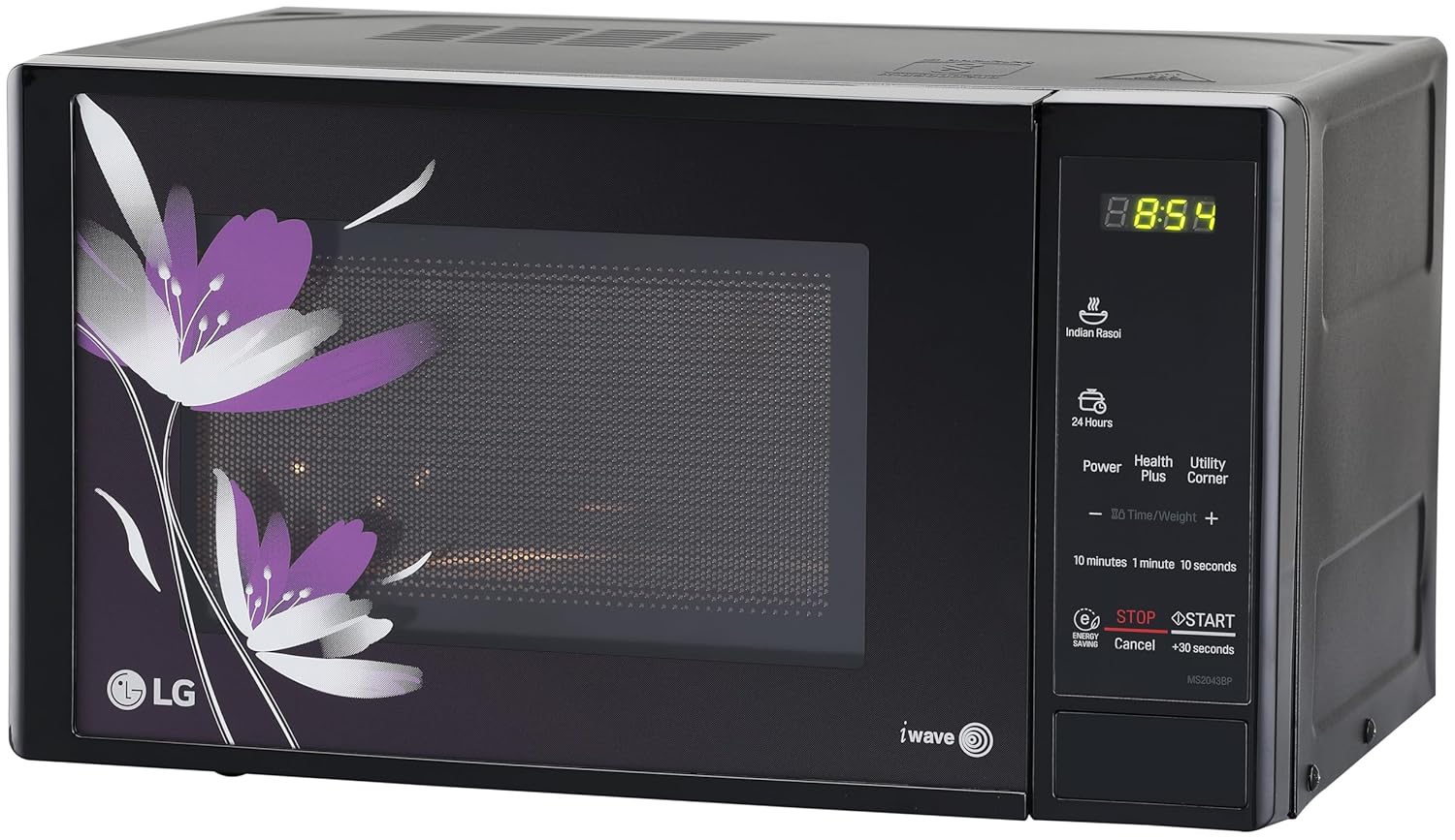 LG 20 L Solo Microwave Oven (MS2043BP, Black, Health plus Menu, I-Wave Technology, Indian Cuisine, Even Reheat & Defrost, Auto Cook Menu, Anti-Bacterial Cavity & Steam Clean)