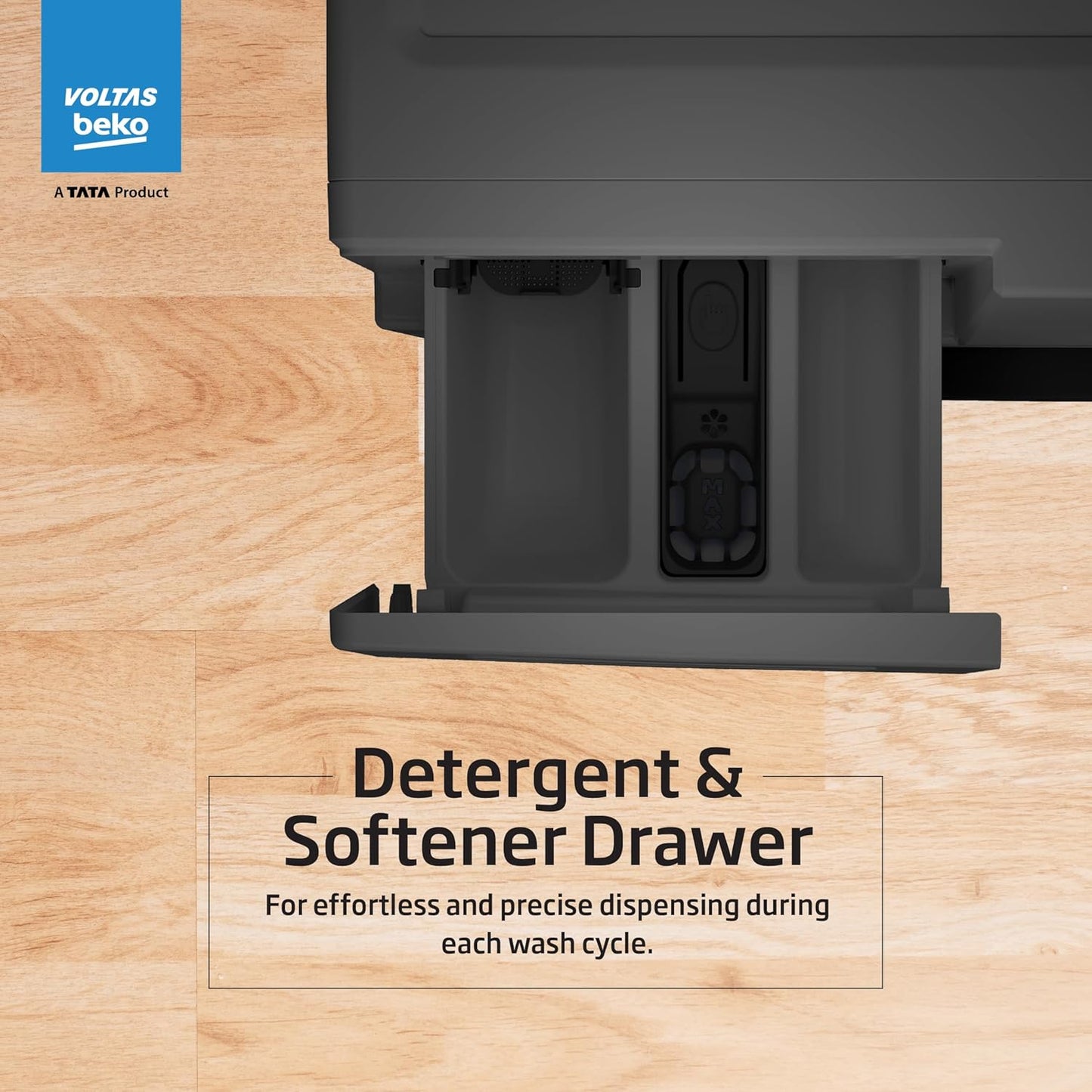 Voltas Beko, A Tata Product 8 Kg 5 Star Inverter Quick wash Fully-Automatic Front Loading Washing Machine (WFL8012B7JVBKA/AXV, Anthracite, In buit Heater/Hygiene steam)