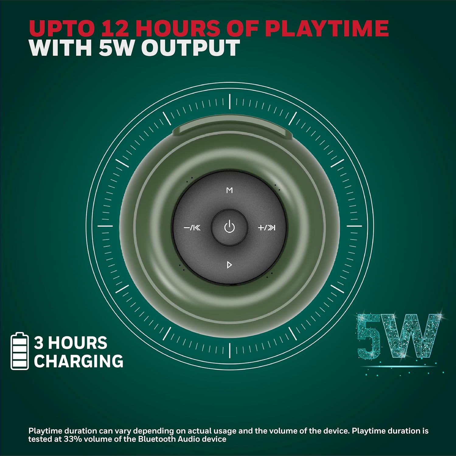 Honeywell Moxie V200 Wireless Bluetooth V5.3 Portable Speaker 5W, 12Hrs Playtime, Advanced 52mm Drivers, IPX4, Connect 2 Speakers with TWS Feature, Premium Stereo Sound, Multi Compatibility Mode