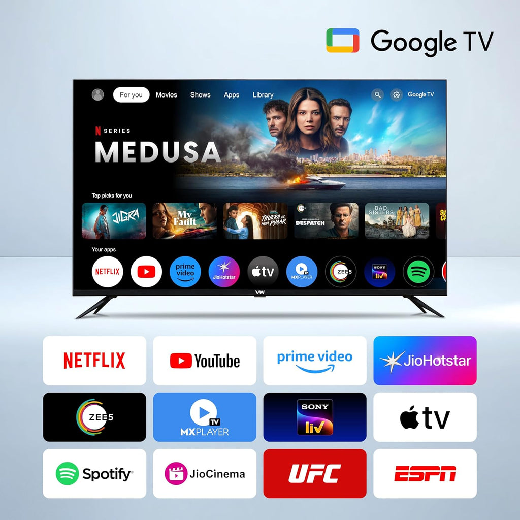 VW 140 cm (55 inches) Pro Series 4K Ultra HD Smart QLED Google TV VW55GQ1