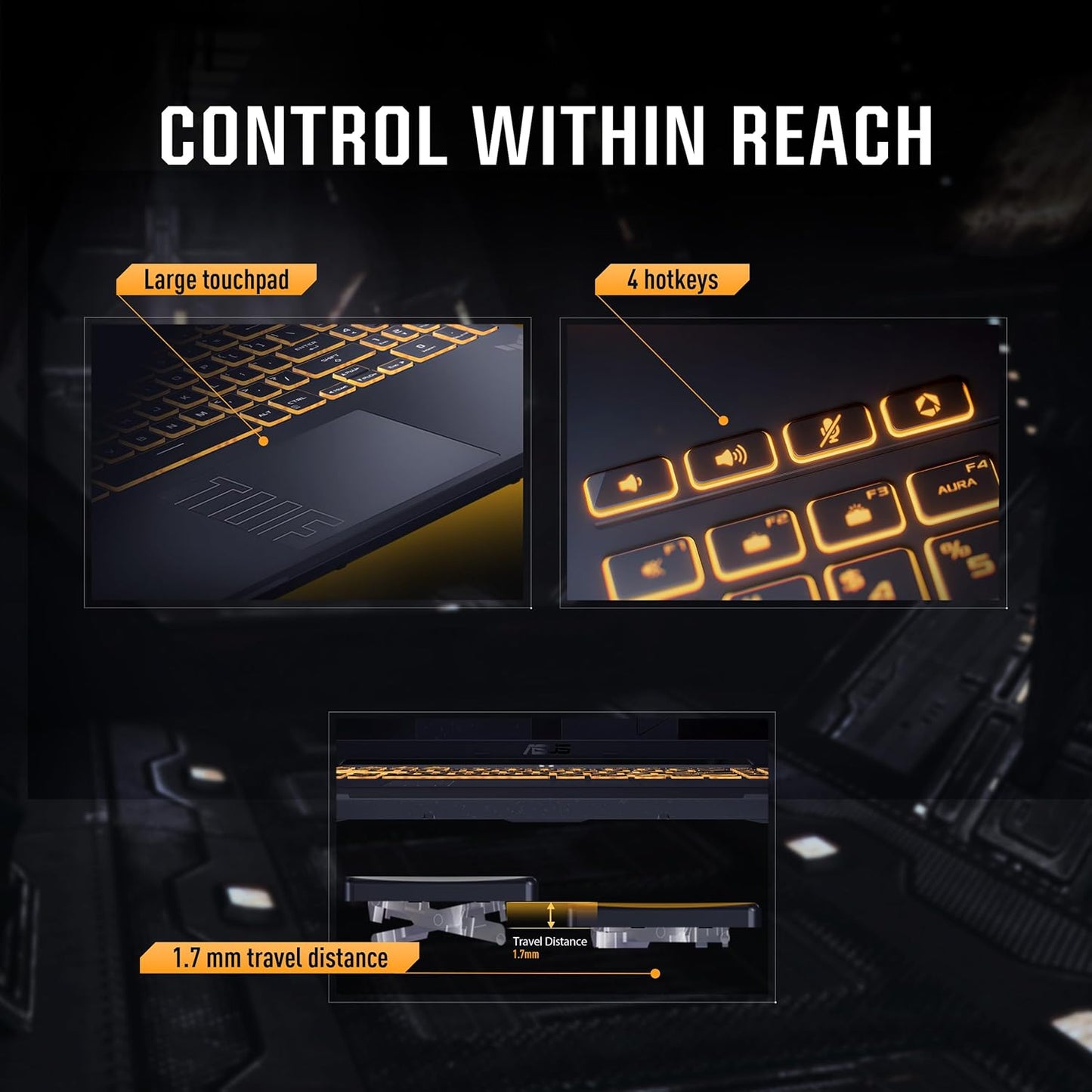 ASUS TUF Gaming F16,Intel Core 5 Processor 210H Gaming Laptop (RTX 3050A-4GB/65WTGP/16GB/512GB/FHD+/16"/144Hz/Windows 11/M365 Basic (1Year)*/Office Home 2024/Mecha Gray/2.20 Kg) FX607VB-RL087WS/76WS