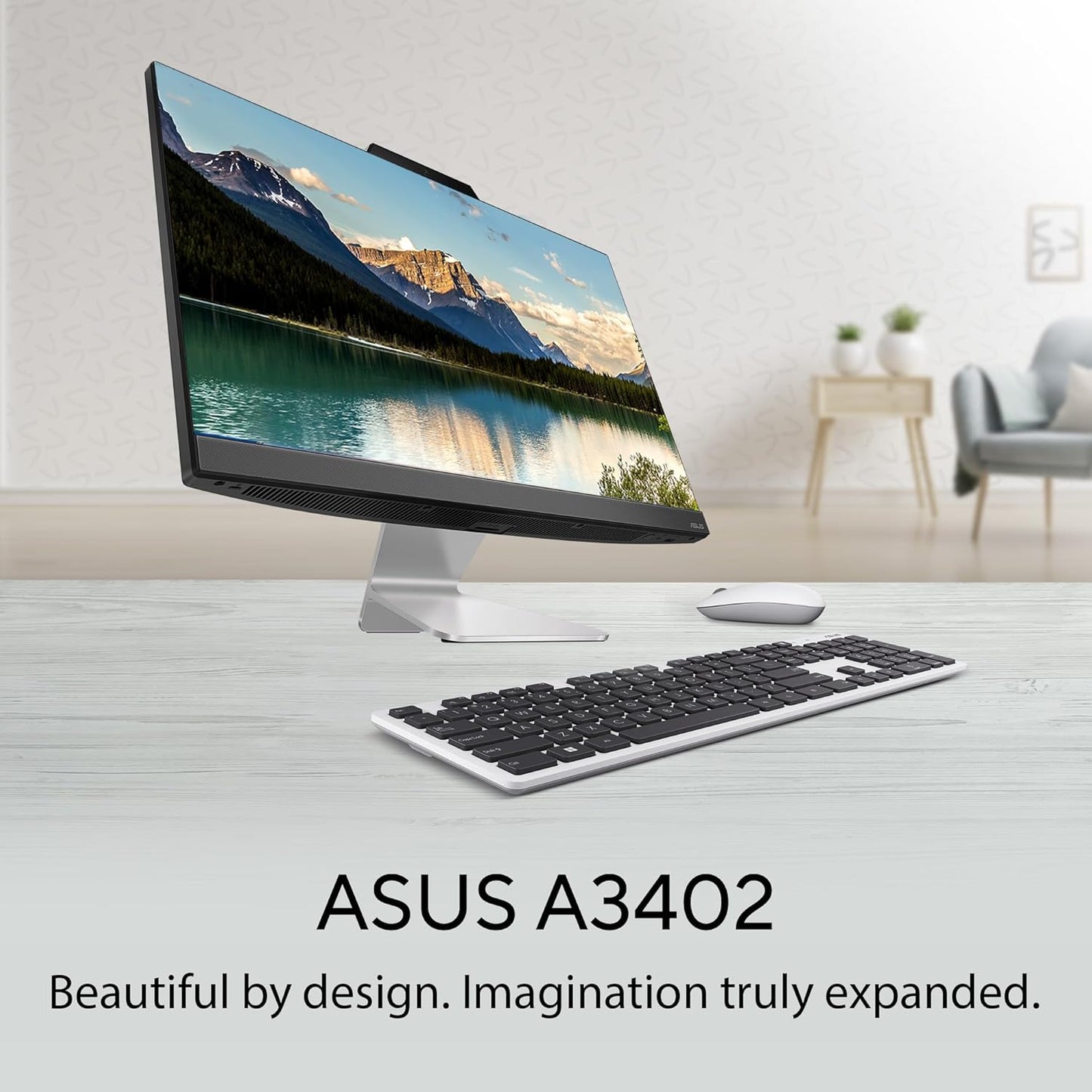 ASUS A3402, 23.8" FHD, 13th Gen, Intel Core i5-1335U, All-in-One PC (8GB RAM/512GB SSD/Windows 11/Office 2021/Black/5.4 Kg) with Wireless Black Keyboard & Mouse, 3 Years Warranty, A3402WVA-BPC002WS