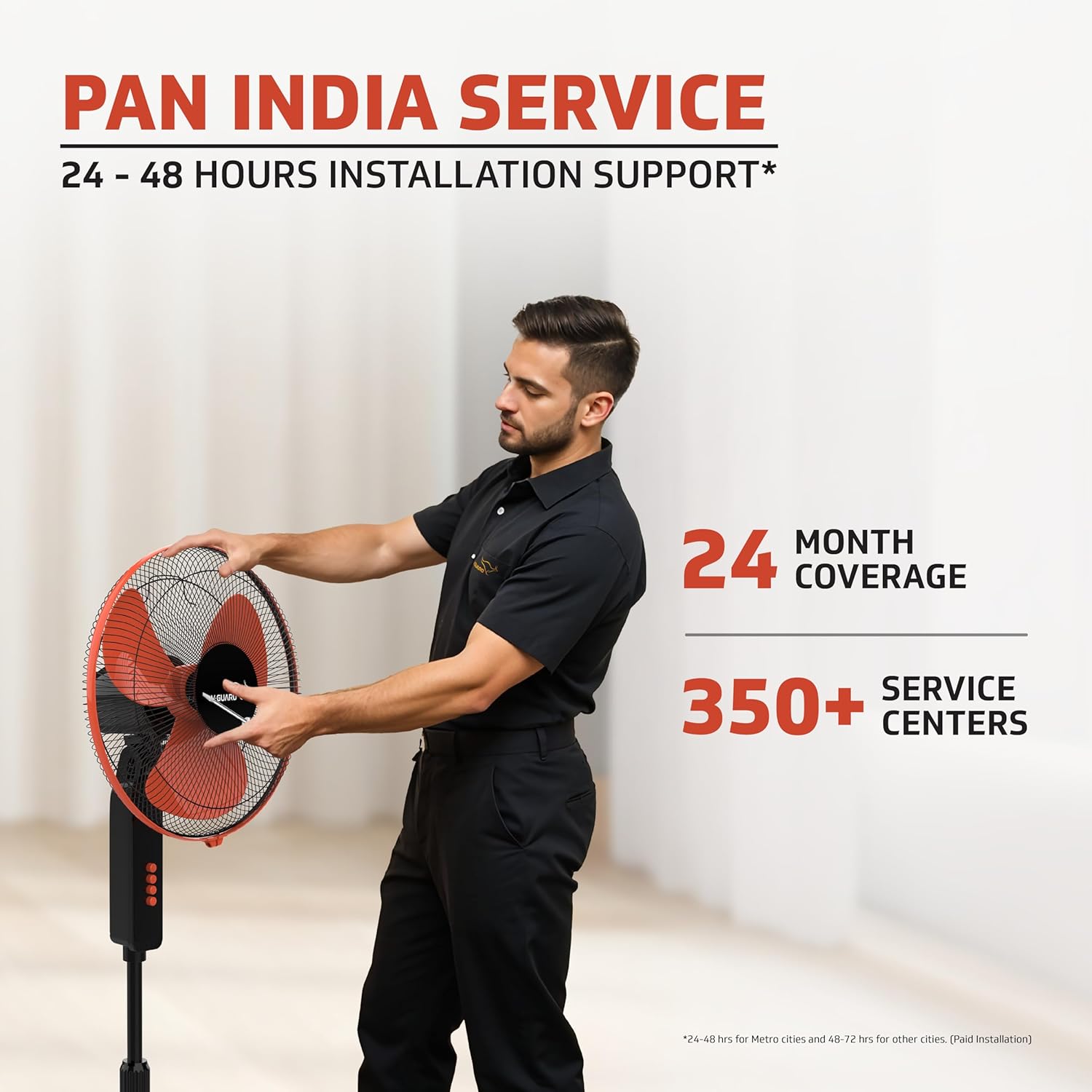 V-Guard Esfera STS Plus Pedestal Cum Table Fan | Versatile 2-In-1 Operation | 1350 RPM Motor | Customisable Tilt And Oscillation Control | Red Black | 40 cm (400mm)