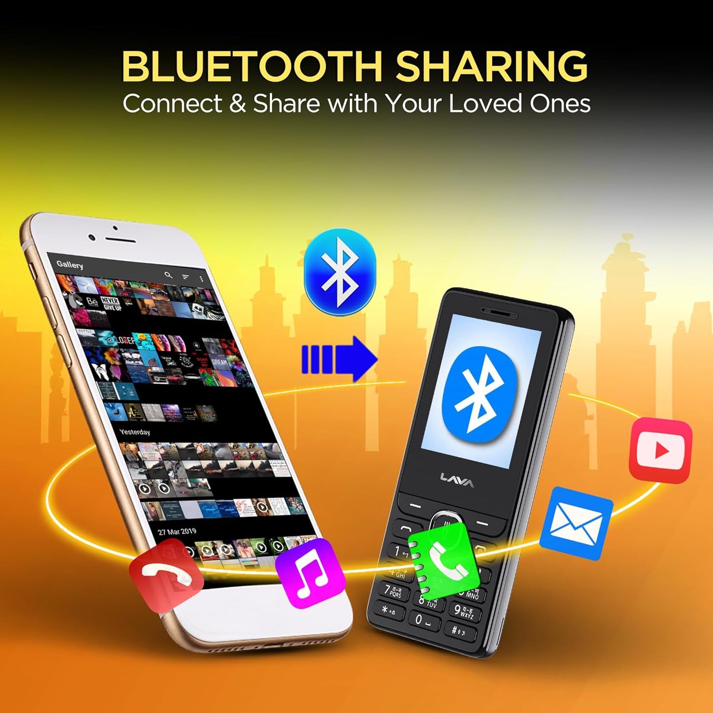 Lava A2 Smart (2025) Dual SIM Keypad Mobile with 2.4'' Big Display | UPI Support, 1200mAh Battery | BT Feature | Camera | Auto Call Recording | and 9 Regional Languages - Black