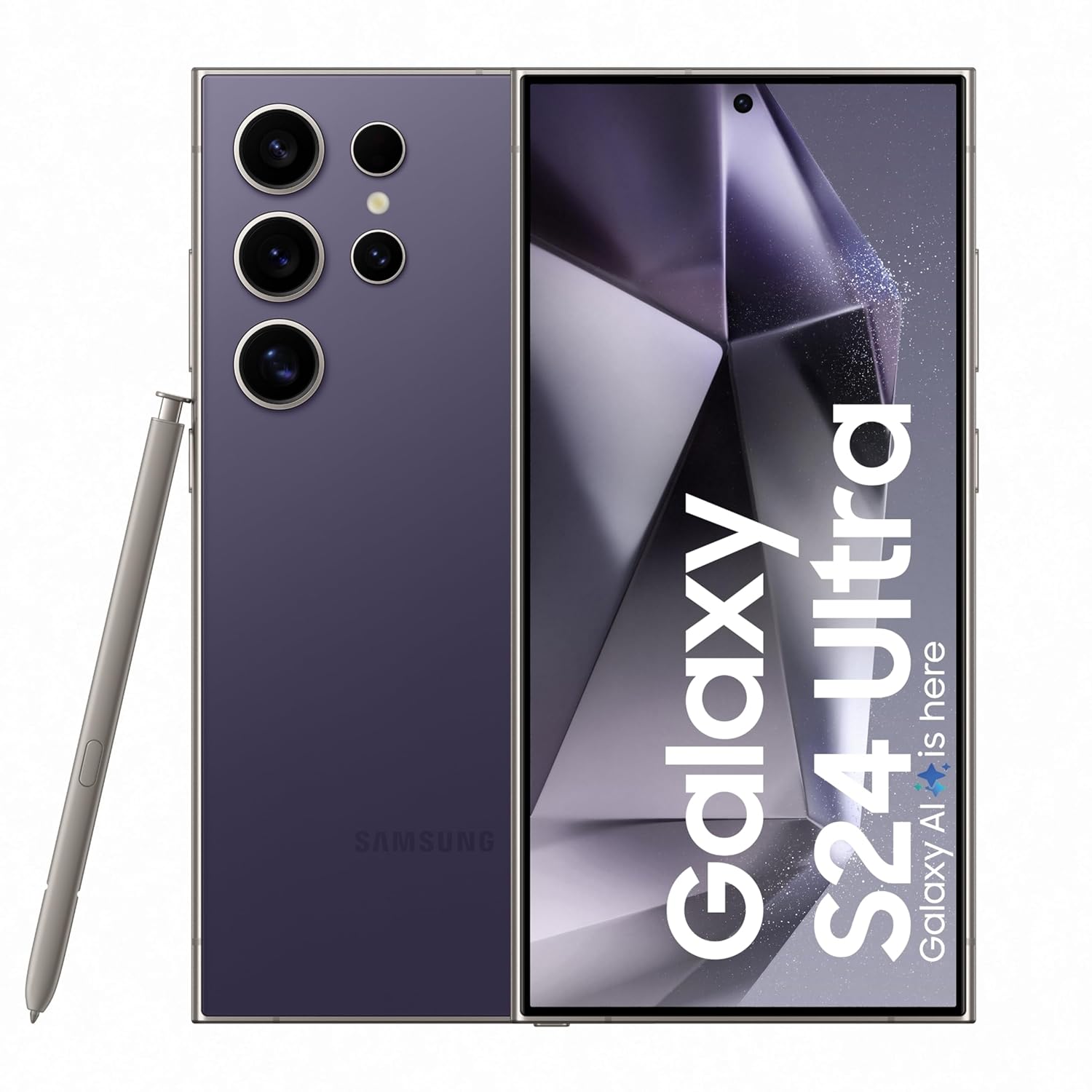 Samsung Galaxy S24 Ultra 5G AI Smartphone with Galaxy AI (Titanium Violet, 12GB, 256GB Storage), Snapdragon 8 Gen 3, 200 MP Camera with ProVisual Engine and 5000mAh Battery