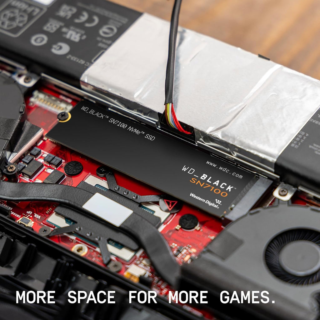 WD_Black Western Digital SN7100 NVMe 1TB, Upto 7250MB/s R, 6900MB/s W, 5Y Warranty, PCIe Gen 4 NVMe M.2 (2280), Gaming Storage, Internal Solid State Drive (SSD) (WDS100T4X0E-00CJA0)