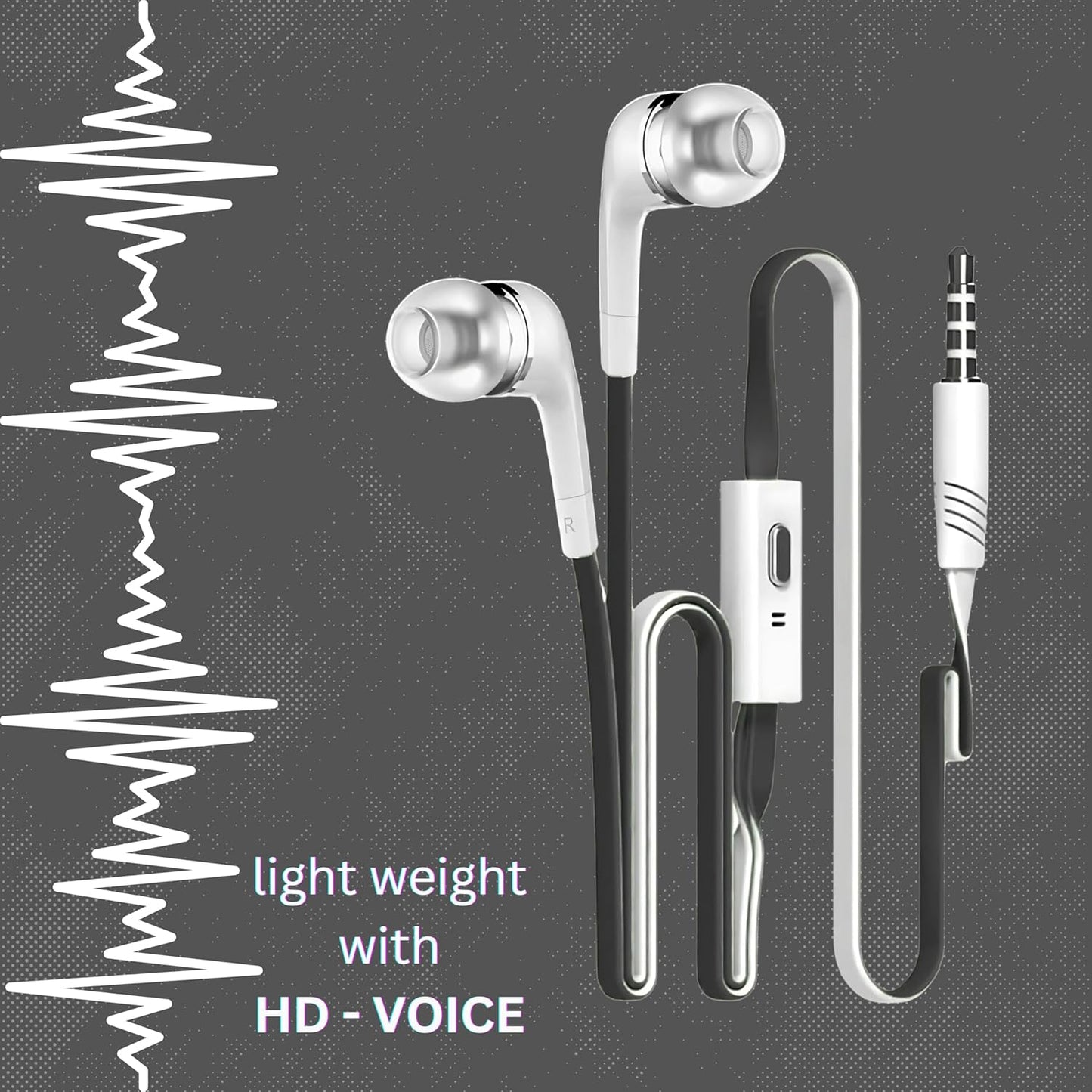 GEARZTOUCH GSP in Ear 3.5mm Wired Earphones with in Line HD Mic, Powerful Audio, Clear Sound, Noise Isolation with Precise Bass, Unique Earbuds Design,in line Controls,Wide Compatibility(Black)