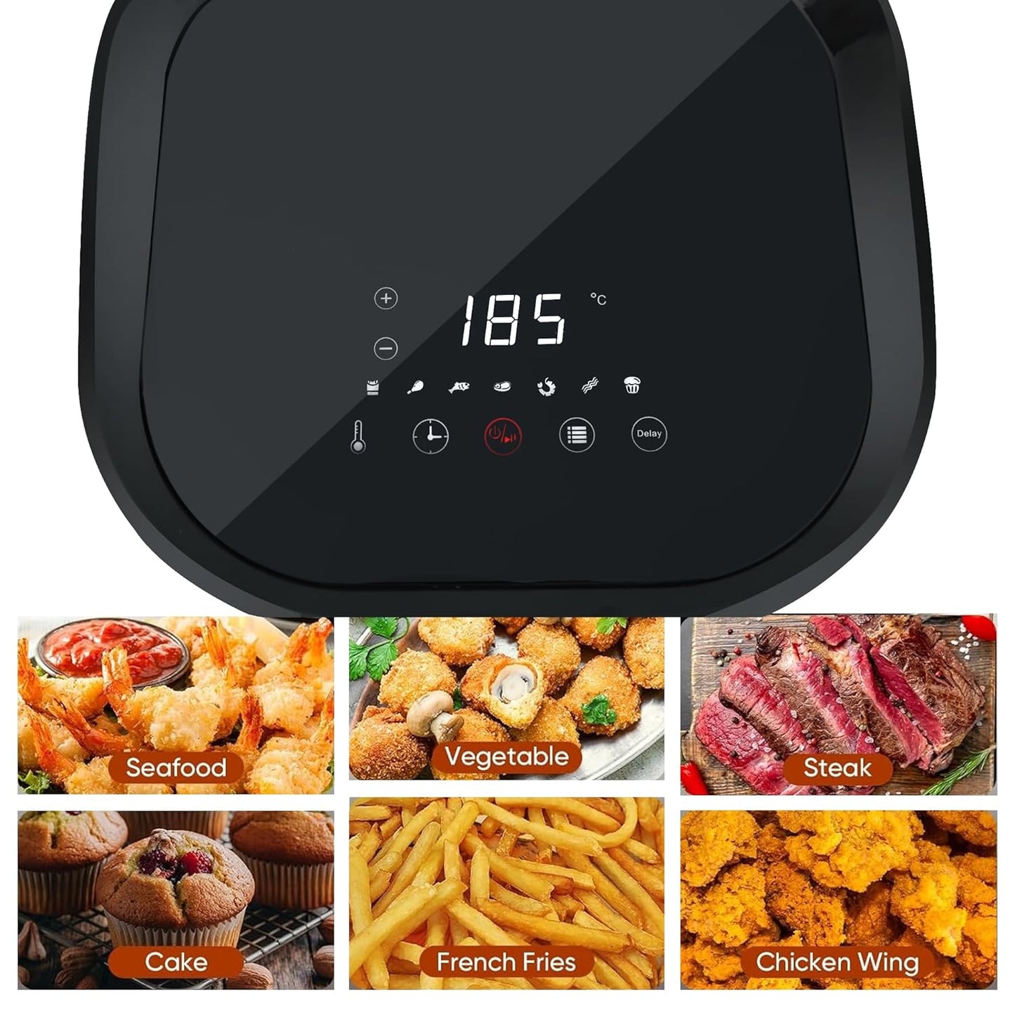 iBELL AEROFRY420DM Air Fryer 4.2 Litre - 1500W with Multiple Cooking Options, Dishwasher Safe, Non-stick Coating & Adjustable Temperature Control (Black)