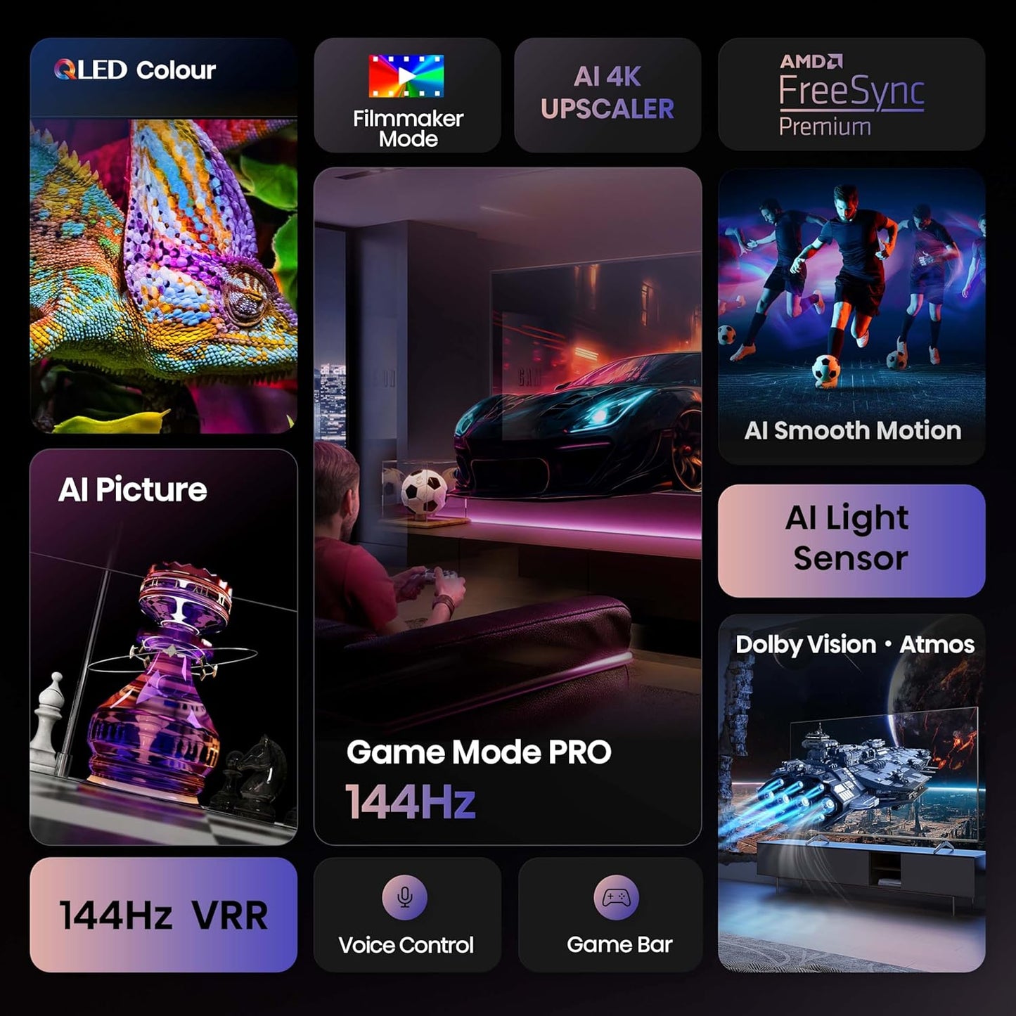 Hisense 164 cm (65 inches) E7Q PRO Series 4K Ultra HD Smart QLED TV 65E7Q PRO