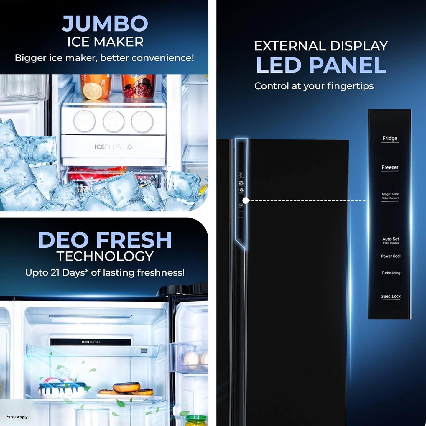 Haier 602L 3Star 2 Door Side by Side Frost Free Refrigerator|100% Convertible|Expert Inverter|Digital Display Panel|Jumbo Ice Maker|Deo Fresh Technology (HRS-682KS, Black Steel)