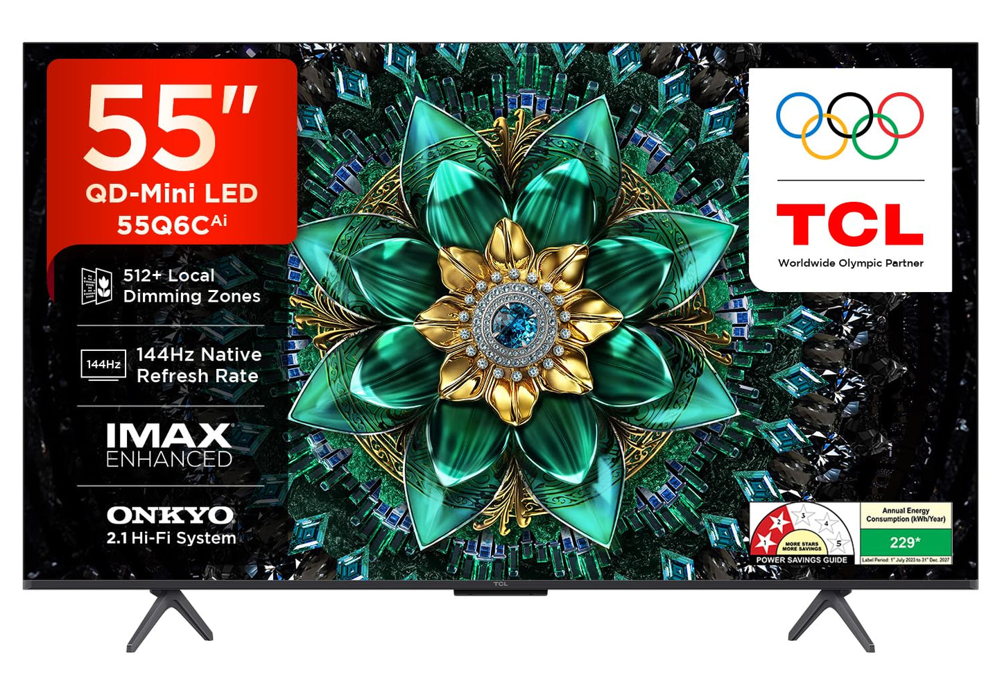 TCL 139 cm (55 inches) 4K UHD Smart QD-Mini LED Google TV 55Q6C