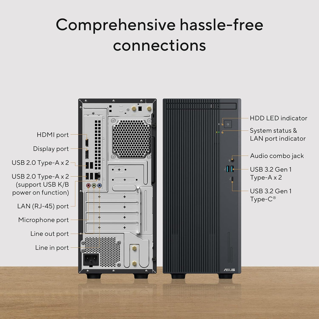 ASUS V500,13th Gen,Intel Core i7 Mini Tower PC(Intel UHD iGPU/8GB RAM/512GB SSD/Windows 11/M365 Basic (1Year)*/Office Home 2024/with Wired Keyboard & Optical Mouse (USB)/Gray/6 Kg) V500MV-13620H006WS