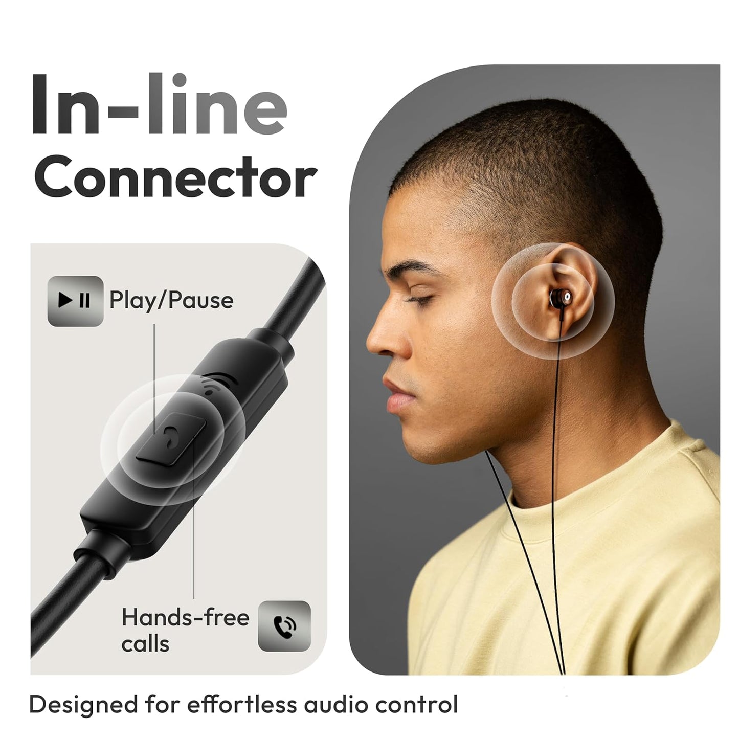 Boult XO Black Wired Earphones with 3.5mm Jack, Extra Bass, 10mm Dynamic Driver, Inline Control, IPX5 Water Resistant, HD Mic, Radial Finish, Earphones Wired Headphones with Mic Earphone