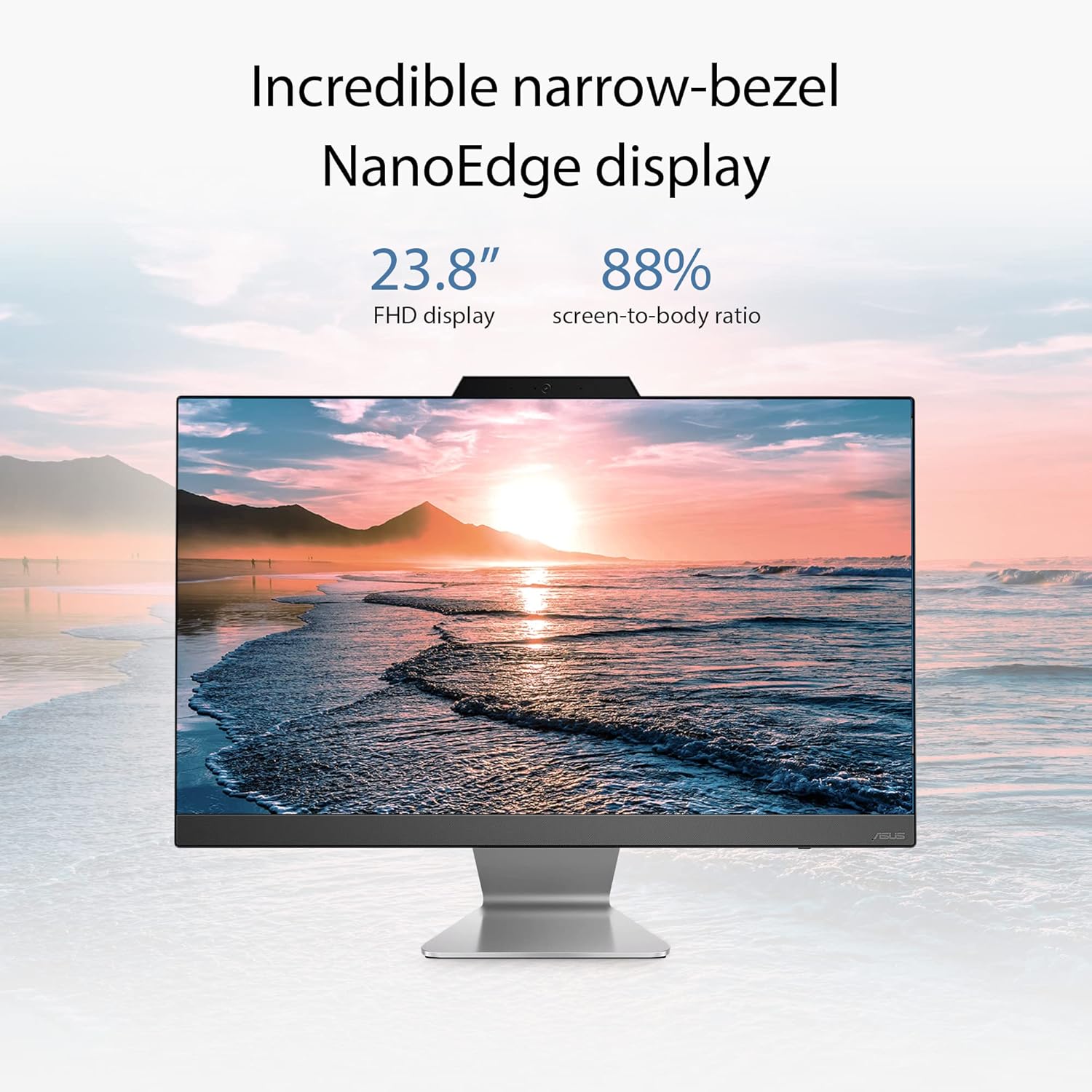 ASUS A3402, 23.8" FHD, 13th Gen, Intel Core i5-1335U, All-in-One PC (8GB RAM/512GB SSD/Windows 11/Office 2021/Black/5.4 Kg) with Wireless Black Keyboard & Mouse, 3 Years Warranty, A3402WVA-BPC002WS