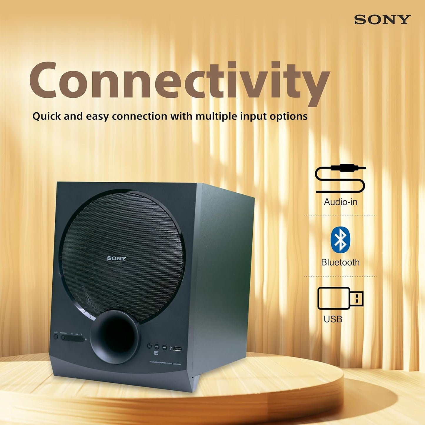 Sony SA-D40M2 All in One 4.1ch Home Theatre System with 100W Power Output and Powerful Subwoofer – Black