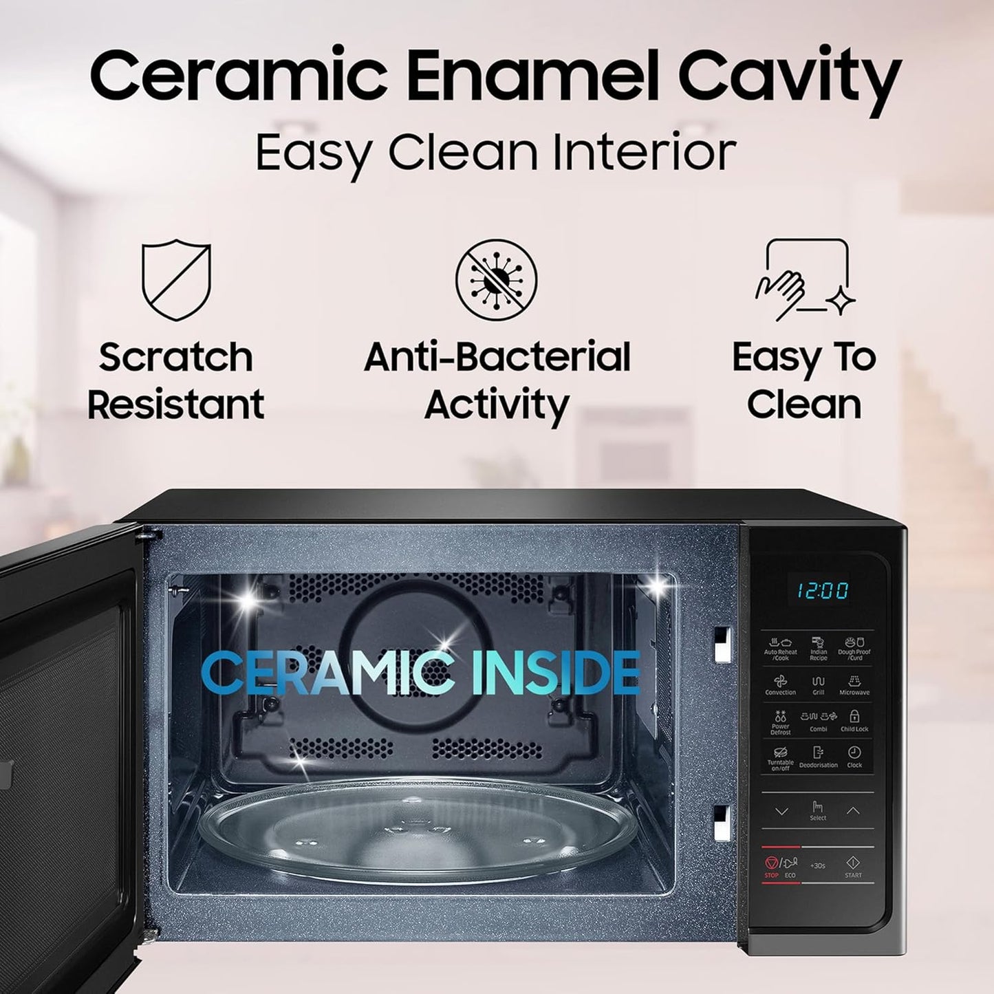 Samsung 28L, Convection Microwave Oven with Curd Making(MC28A5013AK/TL, Black, 10 Yr warranty)