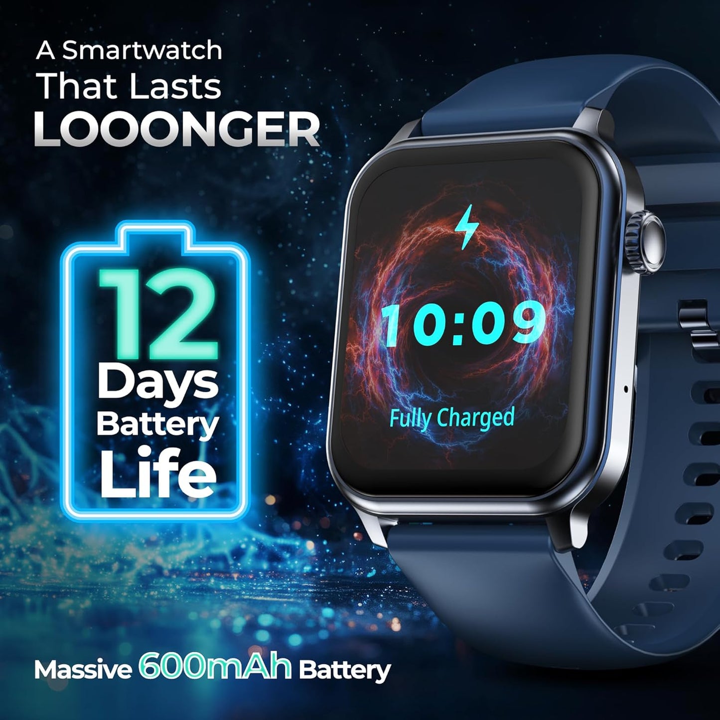 Pebble Ultra Life 1.83" True HD Display | 600 Nits Brightness | BT Calling | 600mAh Battery | 12 Days Battery Life | Unisex Design | Multi-Sports Mode