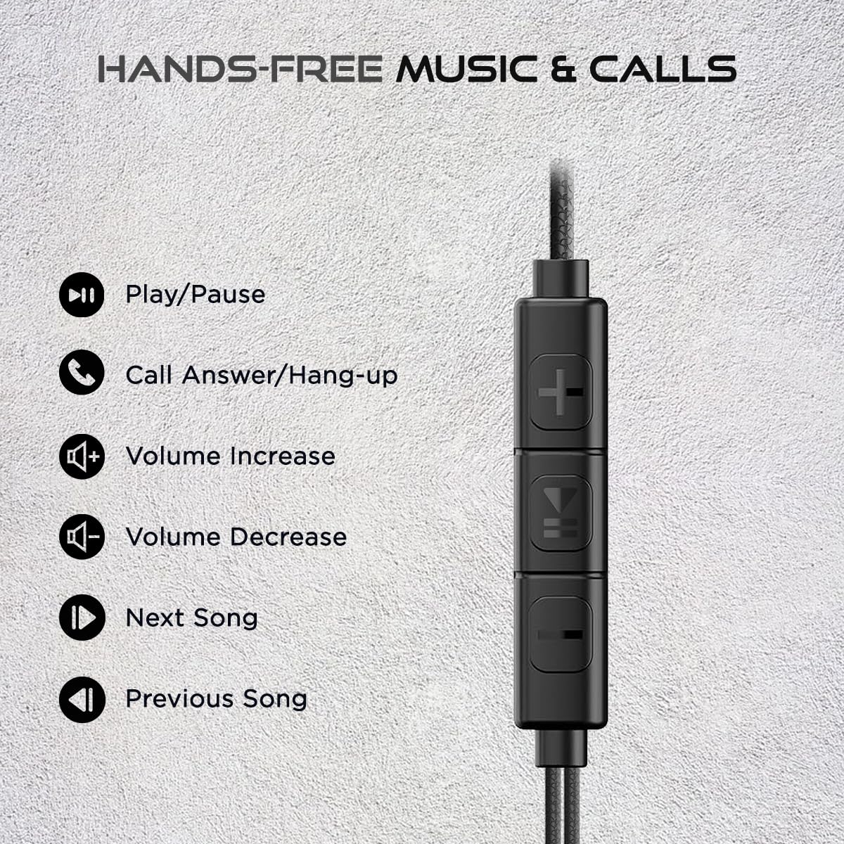 pTron Boom Play in Ear Type C Wired Headphones with Mic, 10Mm Drivers for Immersive Audio, 1.2M Fish Scale Style Tangle-Free Cable, in-Line Controls, Metal Buds, Snug-Fit & Wide Compatibility (Black)