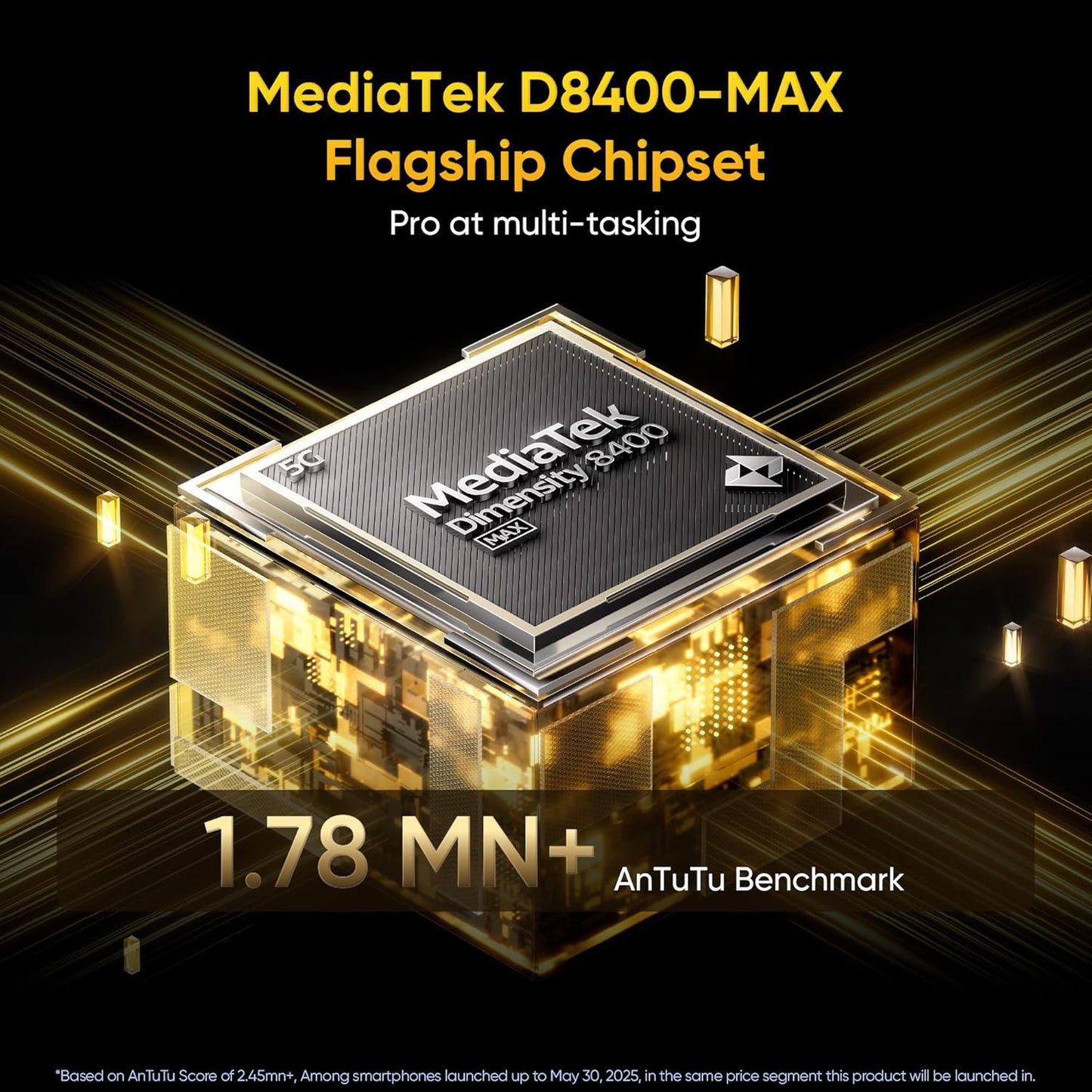 realme GT 7T (Racing Yellow,8GB+256GB) | MediaTek D8400 MAX | Strongest Battery Combo 7000mAh + 120W | AI 4K 60FPS Travel Camera | 360° Cooling IceSense Design with Graphene | 6000 nits Display