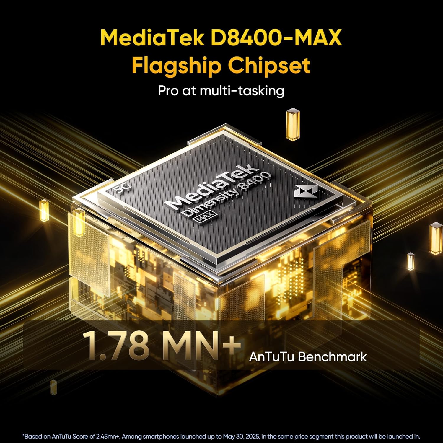 realme GT 7T (Racing Yellow,8GB+256GB) | MediaTek D8400 MAX | Strongest Battery Combo 7000mAh + 120W | AI 4K 60FPS Travel Camera | 360° Cooling IceSense Design with Graphene | 6000 nits Display