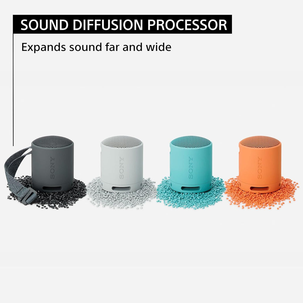 Sony SRS-XB100 Wireless Bluetooth Portable Lightweight Super-Compact Travel Speaker, Extra-Durable IP67 Waterproof & Dustproof, 16 Hrs Batt, Versatile Strap, Extra Bass & Hands-Free Calling-Black