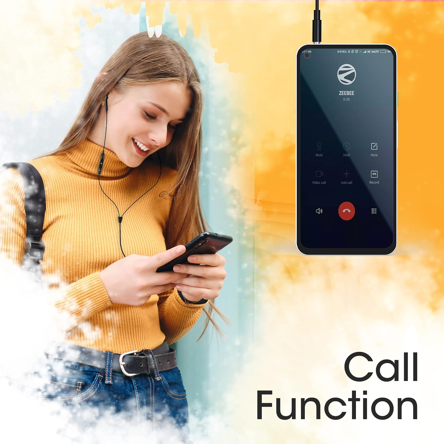 ZEBRONICS Zeb-Buds 30 3.5mm Stereo Earphone with Microphone for Calling, Volume Control, Multifunction Button, 14mm Drivers, Stylish eartip,1.2 Meter Durable Cable and Lightweight Design(Black)