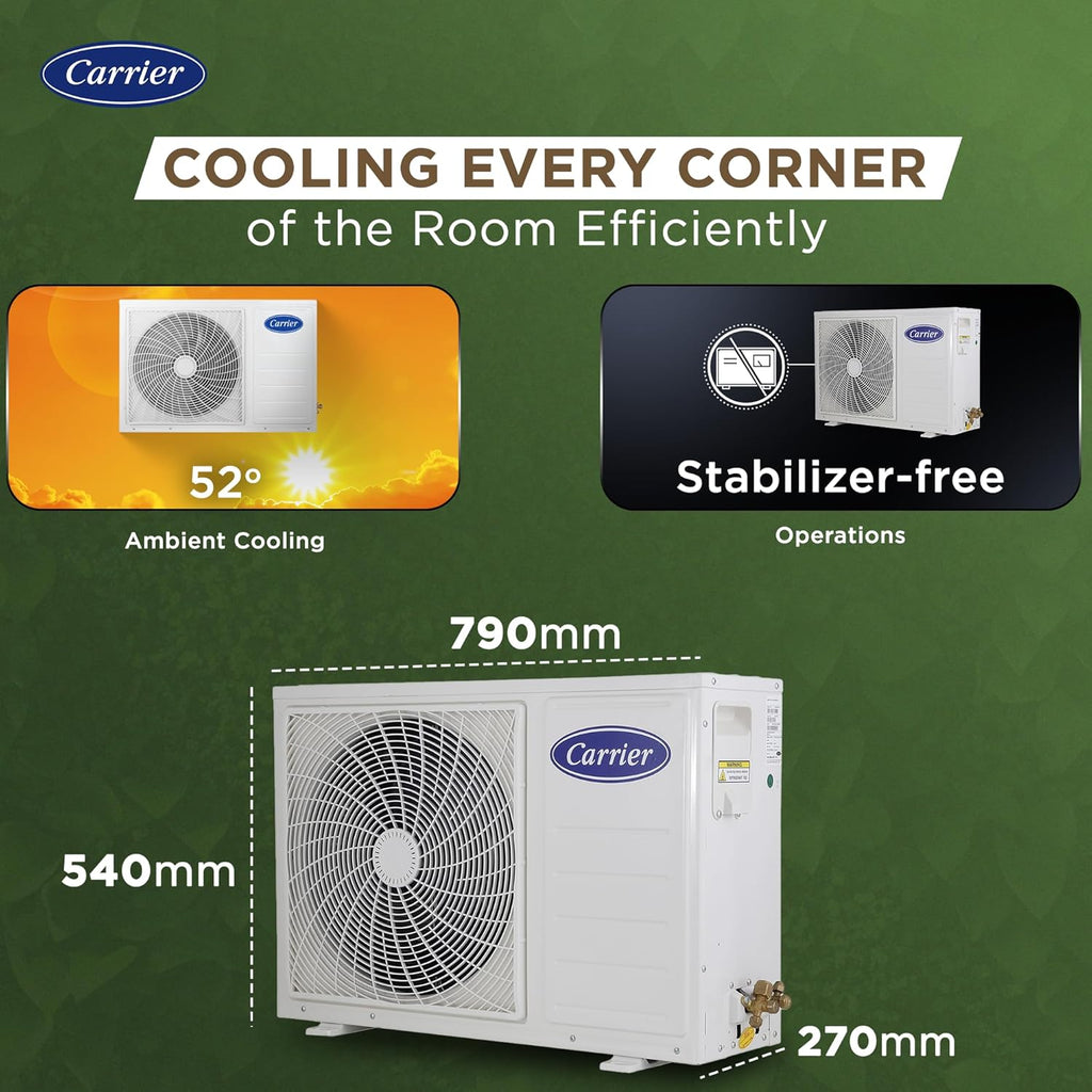 Carrier 1.5 Ton 3 Star Wi-Fi Smart Flexicool Inverter Split AC (Copper, Convertible 6-in-1 Cooling,Smart Energy Display, HD & PM 2.5 Filter, ESTER EDGE FXi (Wi-Fi), CAI18EE3R35W0,White)